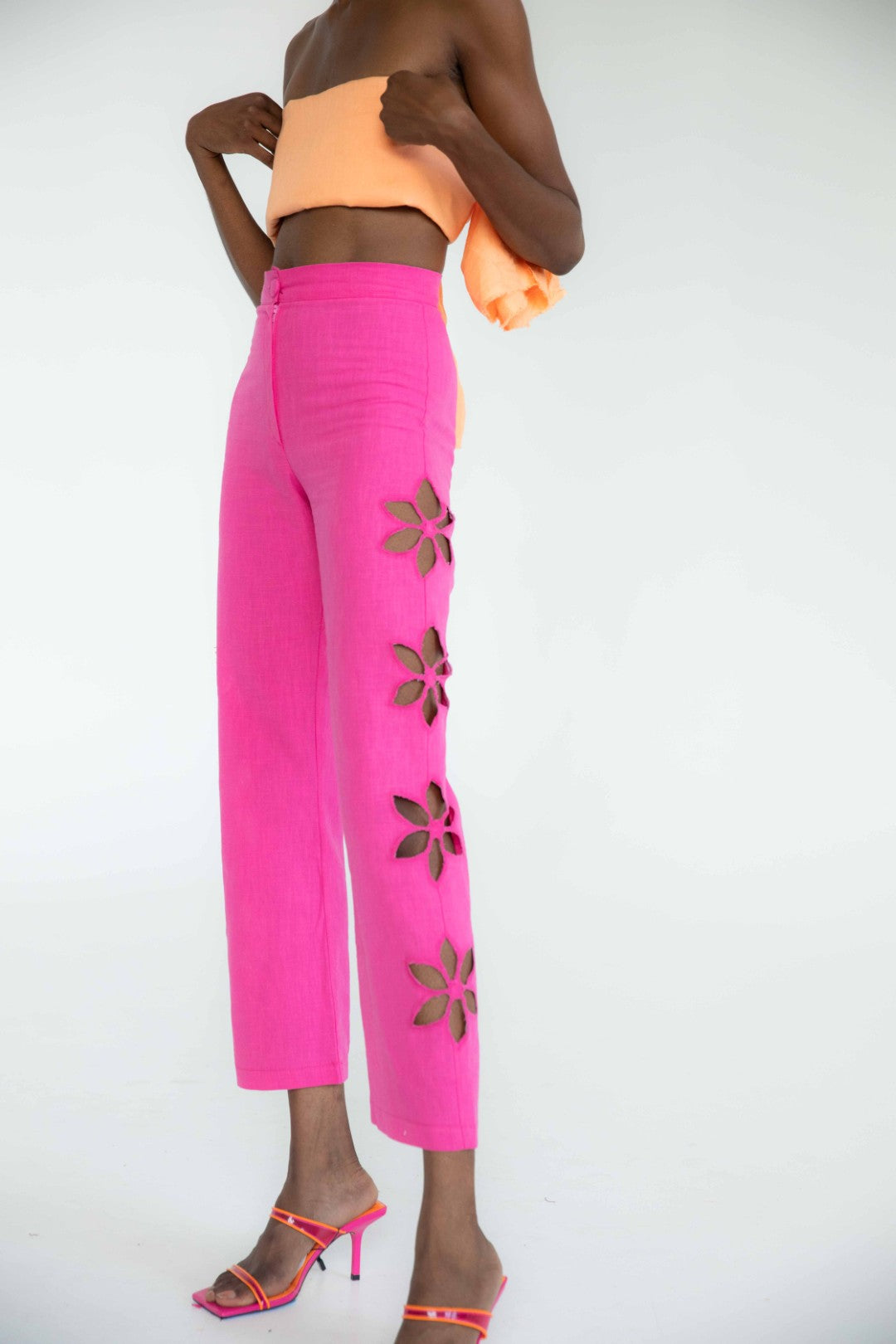 Jorgelina Linen Pant | Magenta
