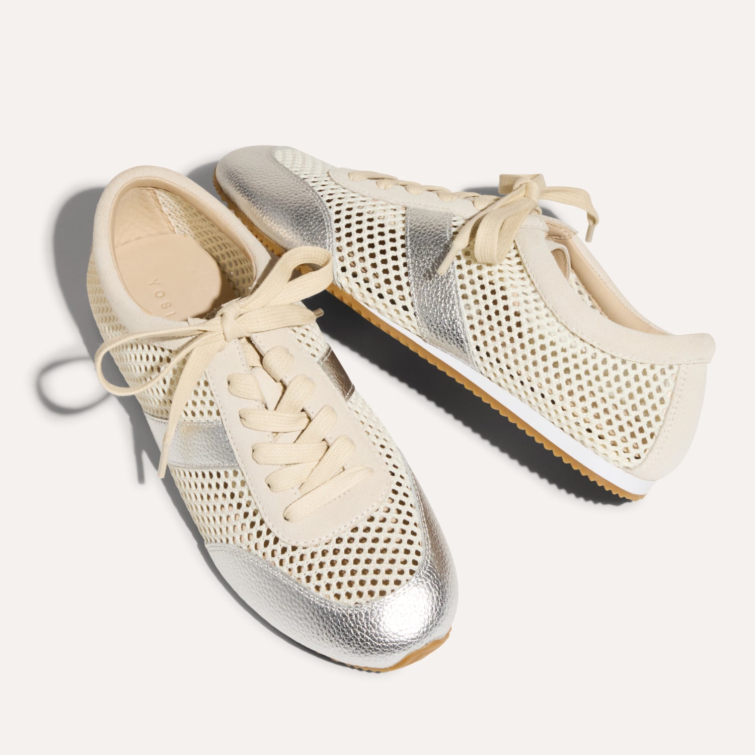 KIAH IN CREAM MESH/SILVER METALLIC - Yosi Samra  -