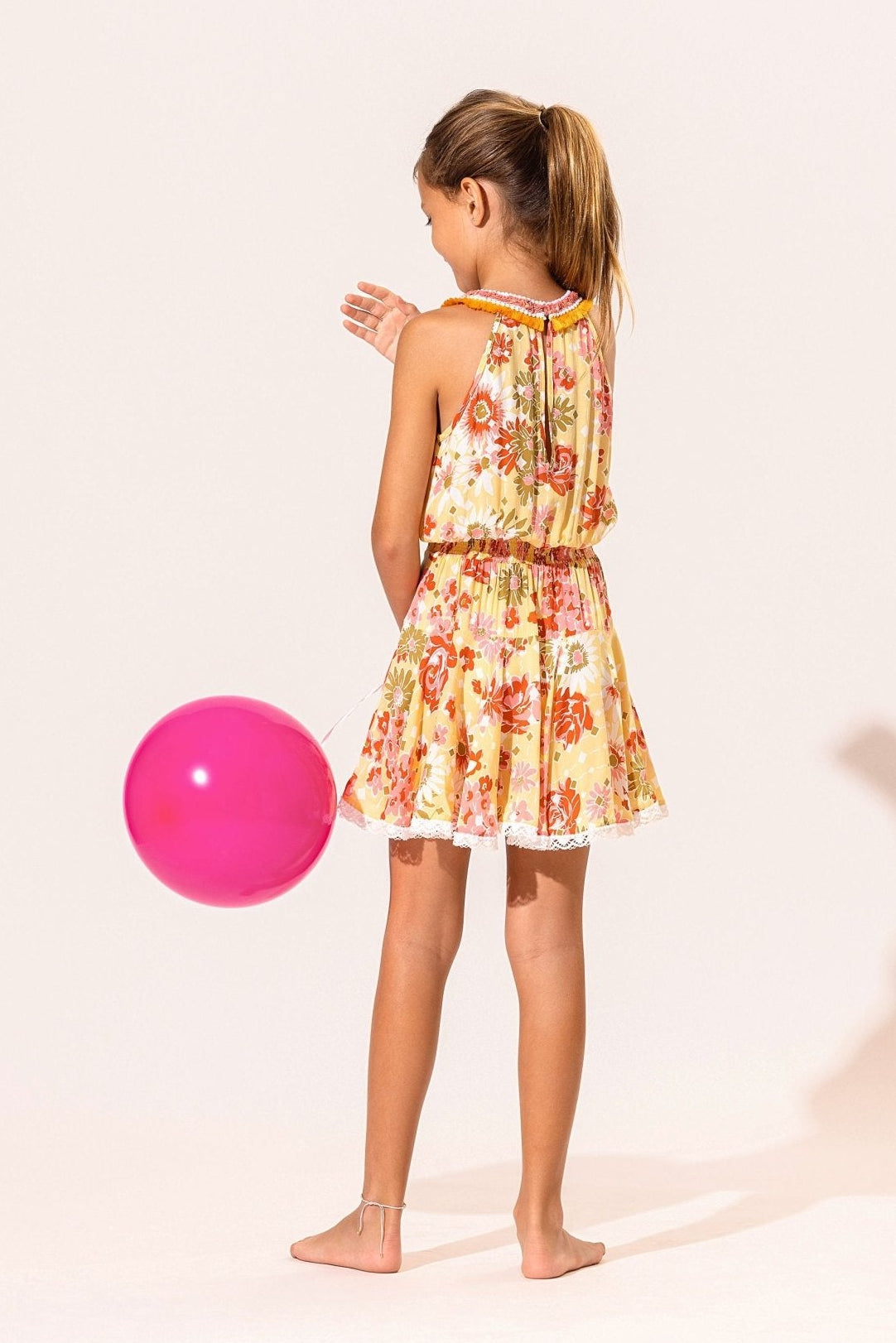 Kids Mini Dress Agathe - Yellow 90'S - Poupette St Barth