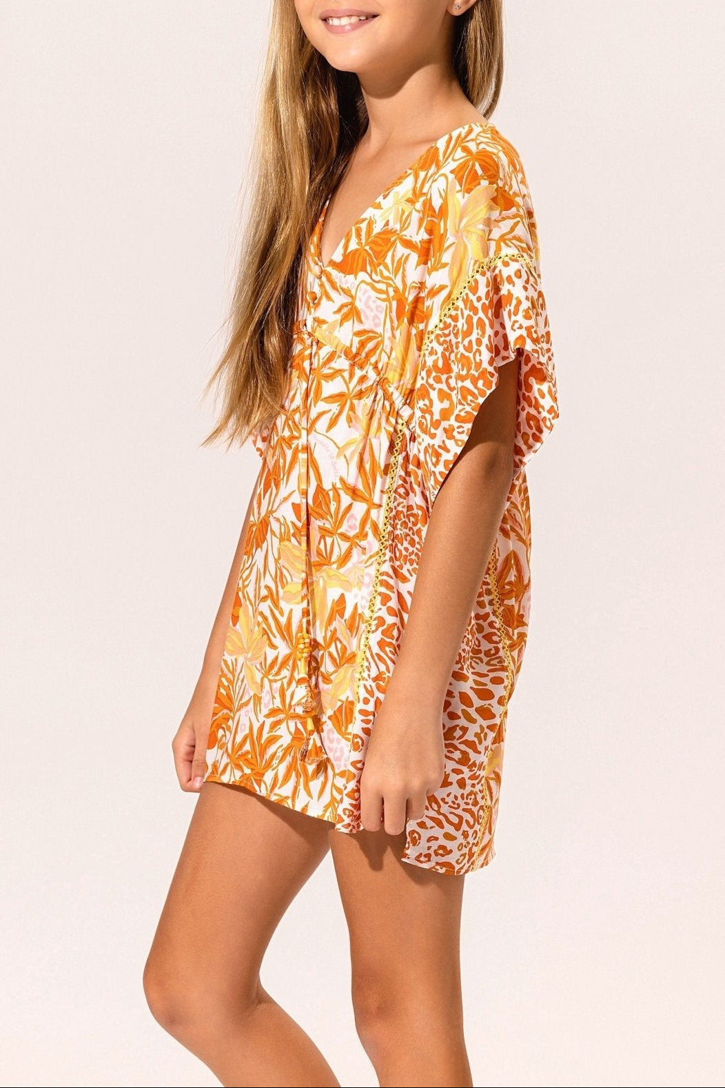Kids Kaftan Amaya - Gold Orchid - Poupette St Barth
