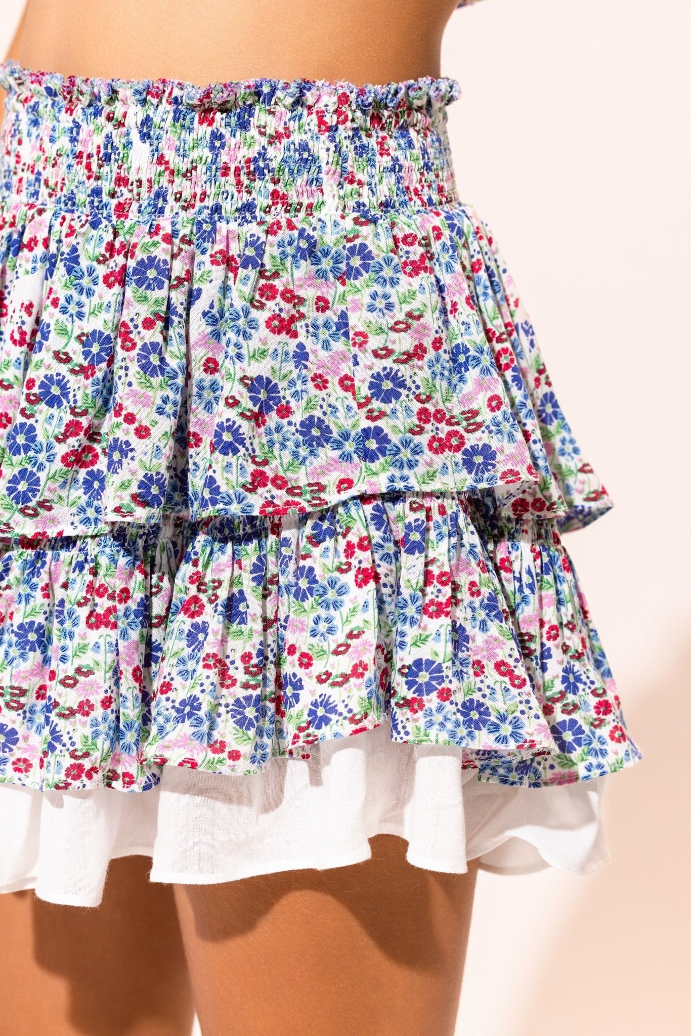 Kids Mini Skirt Ariane - Blue Jardin - Poupette St Barth