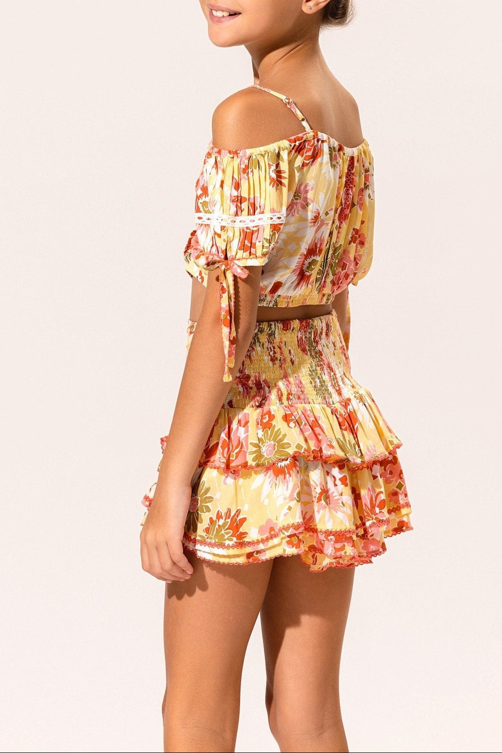Kids Mini Skirt Alizee - Yellow 90'S - Poupette St Barth