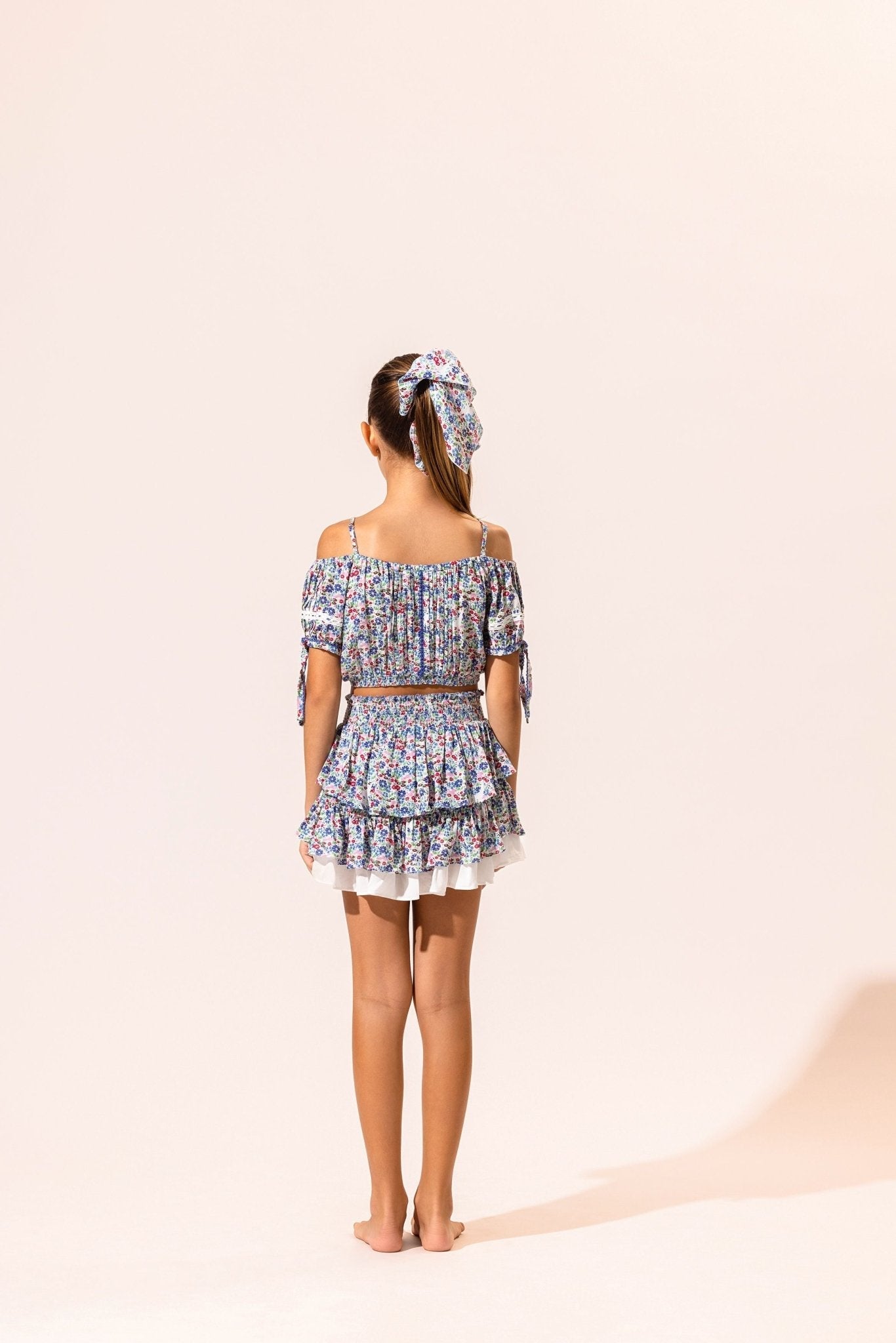 Kids Mini Skirt Ariane - Blue Jardin - Poupette St Barth