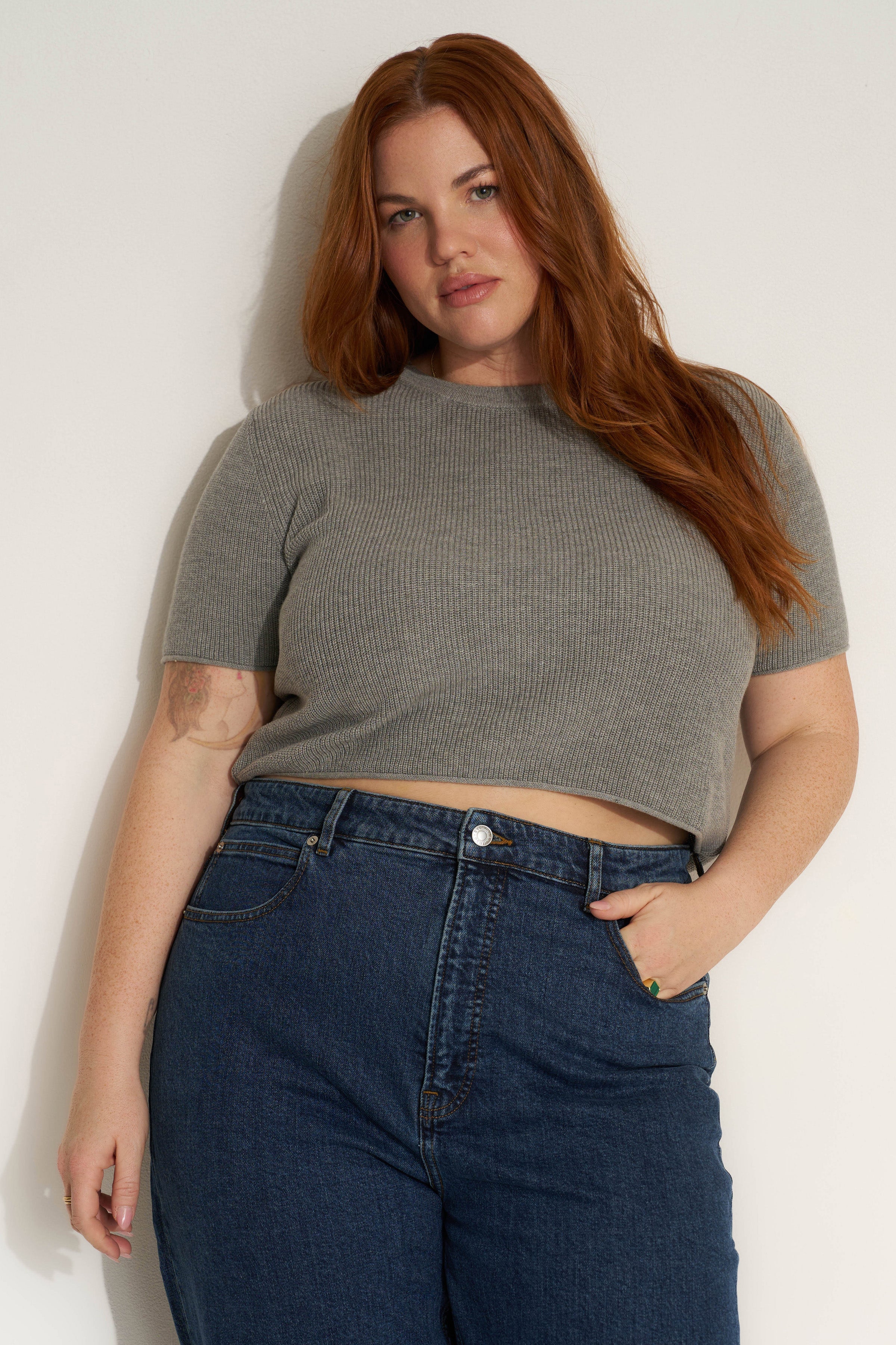 The Knit Tee - Heather Grey