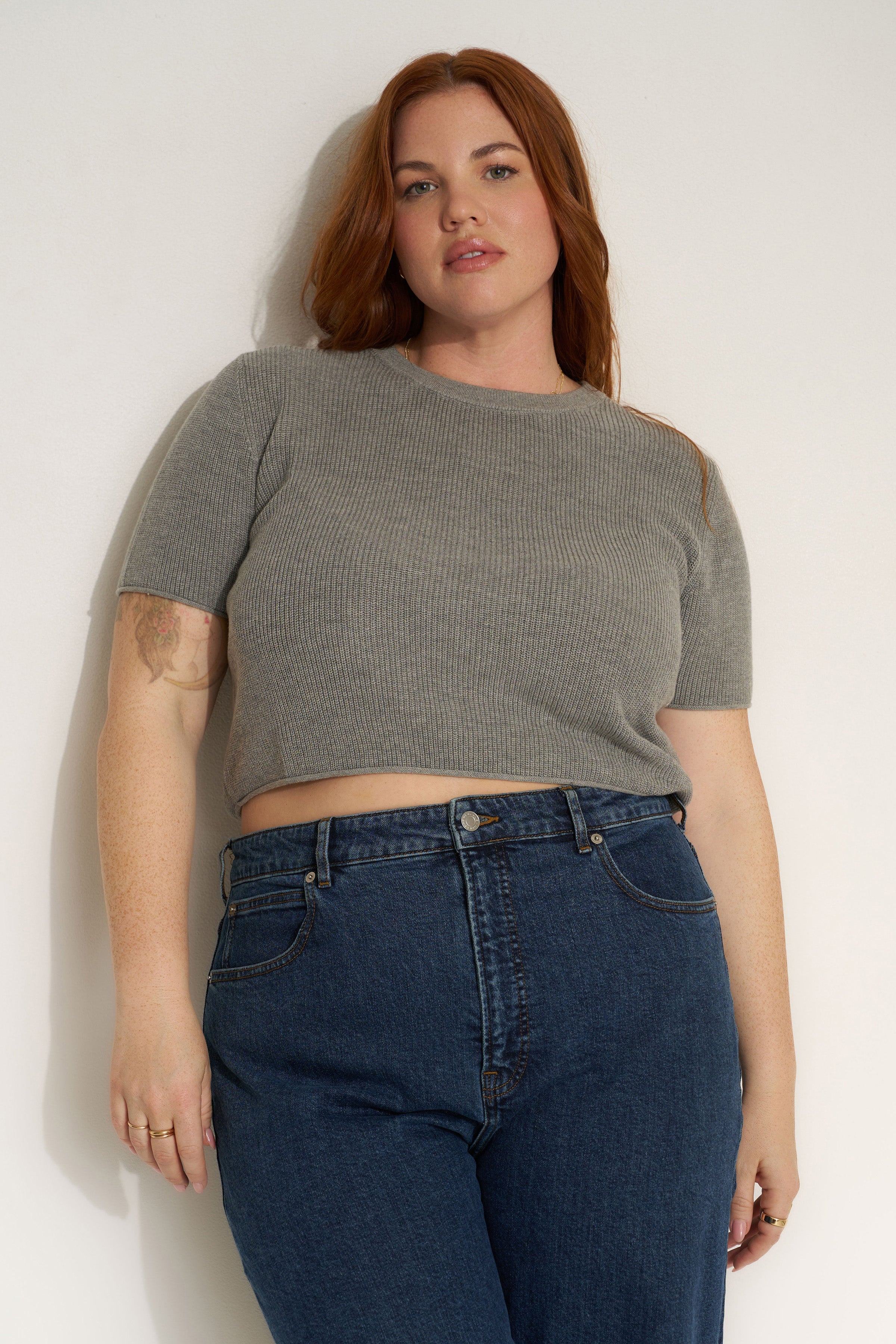 The Knit Tee - Heather Grey