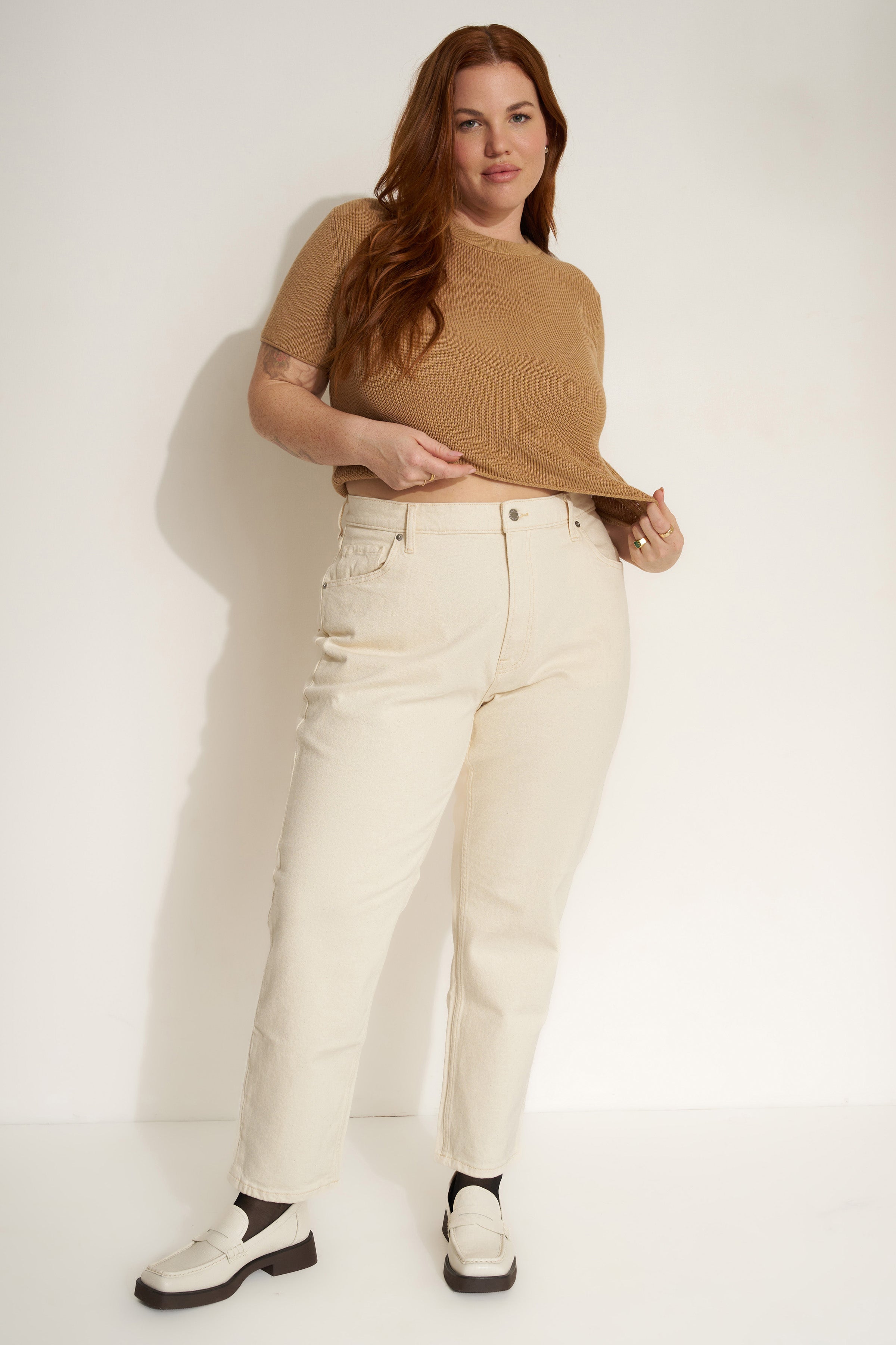 The Knit Tee - Camel