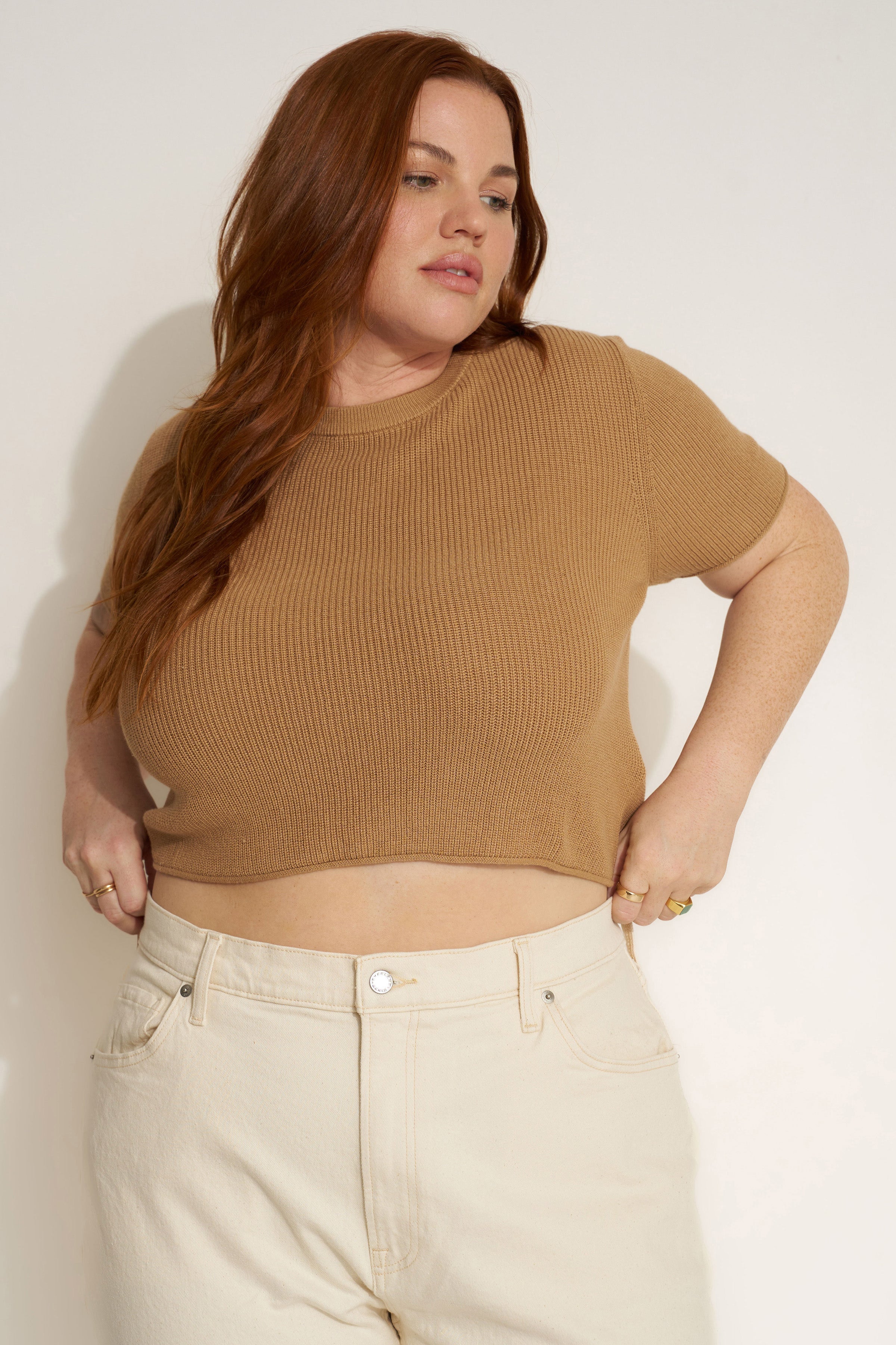 The Knit Tee - Camel