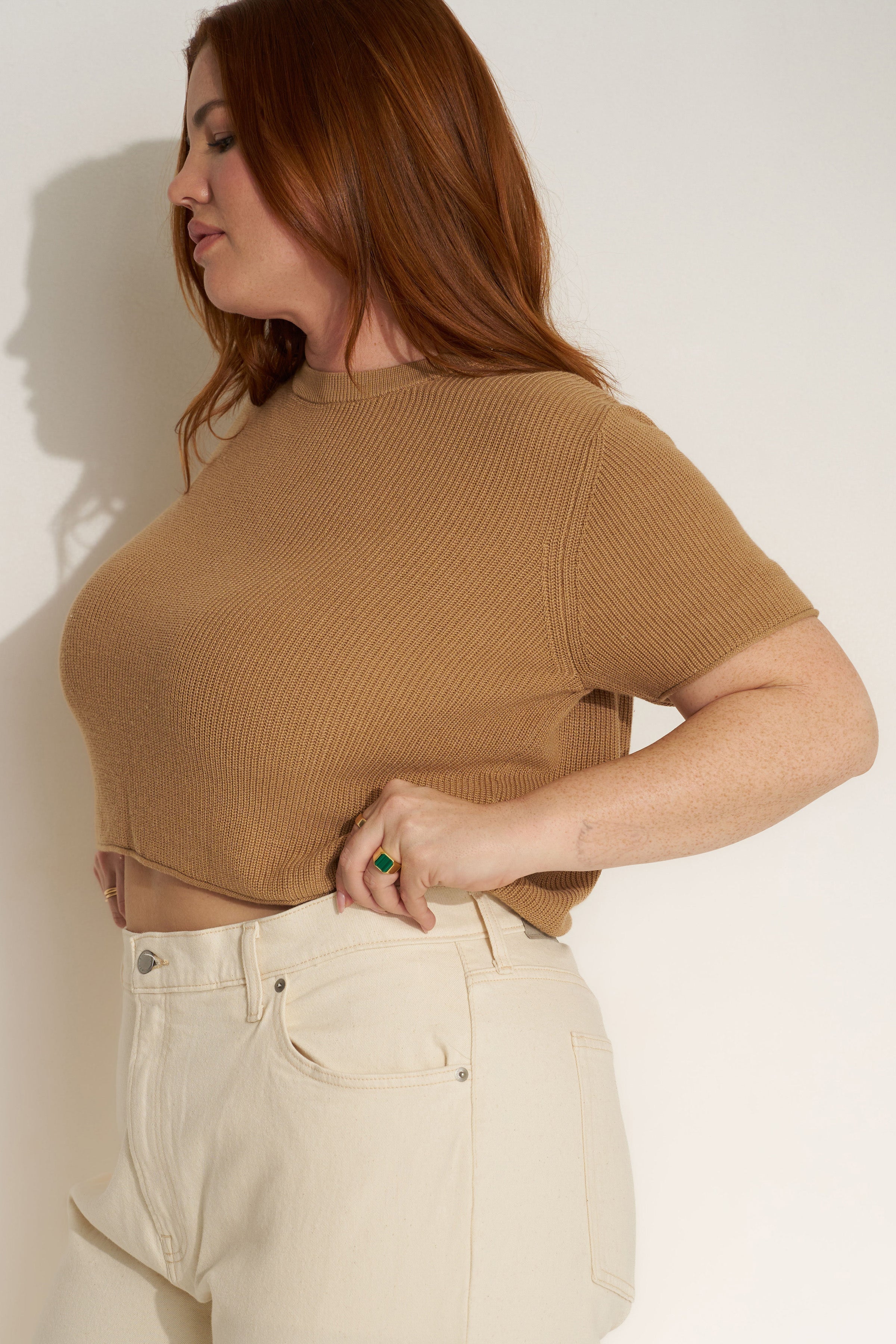 The Knit Tee - Camel