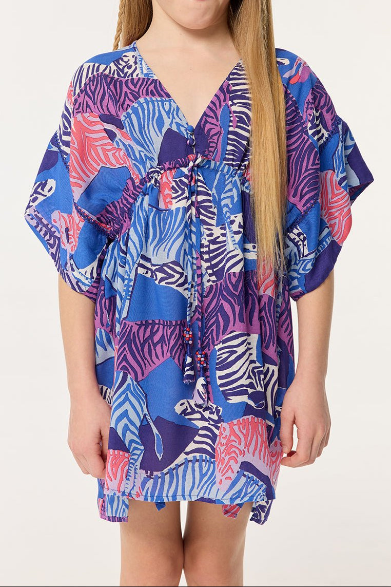 Kaftan Amaya for girls - Blue Ashanti - Poupette St Barth