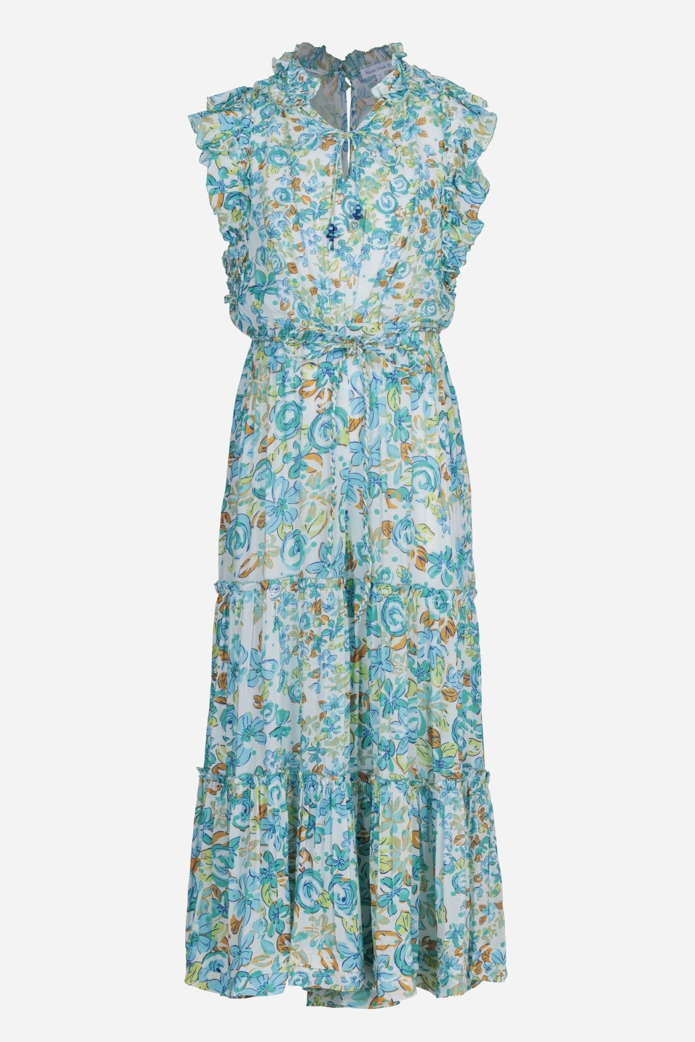 Long Jumpsuit Belene for girls - Mint Garden Rose - Poupette St Barth