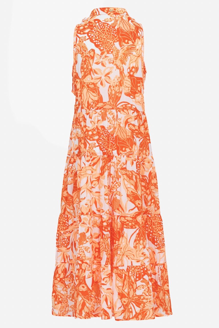 Kids Long Dress Nana - Orange Jengel - Poupette St Barth