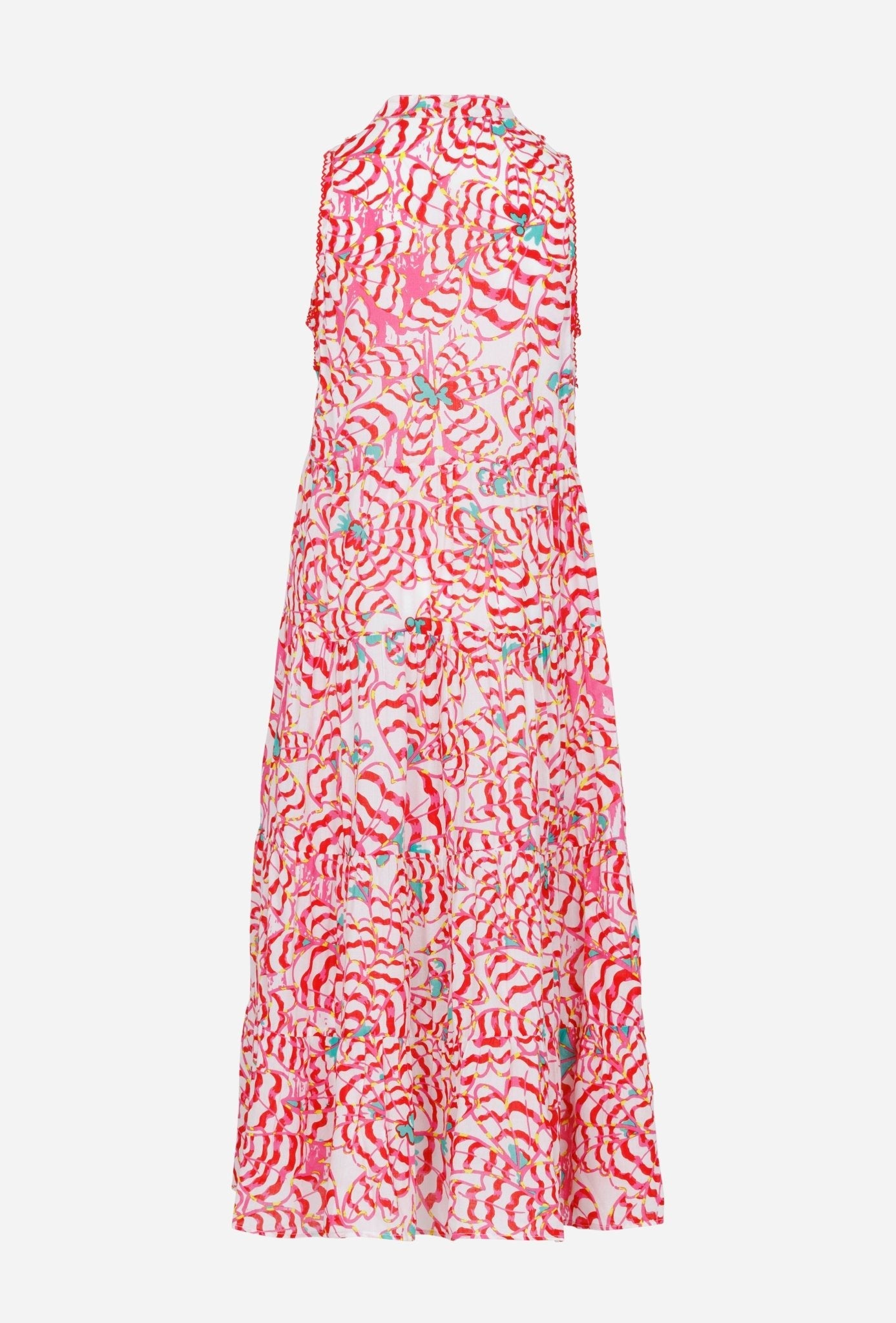 Kids Long Dress Nana - Pink Wings Flower - Poupette St Barth