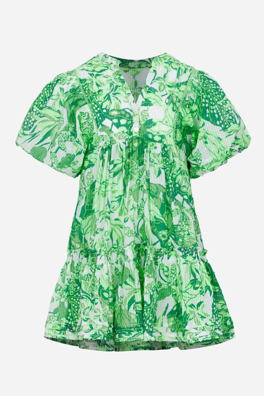 Kids Mini Dress Aria - Green Jengel - Poupette St Barth