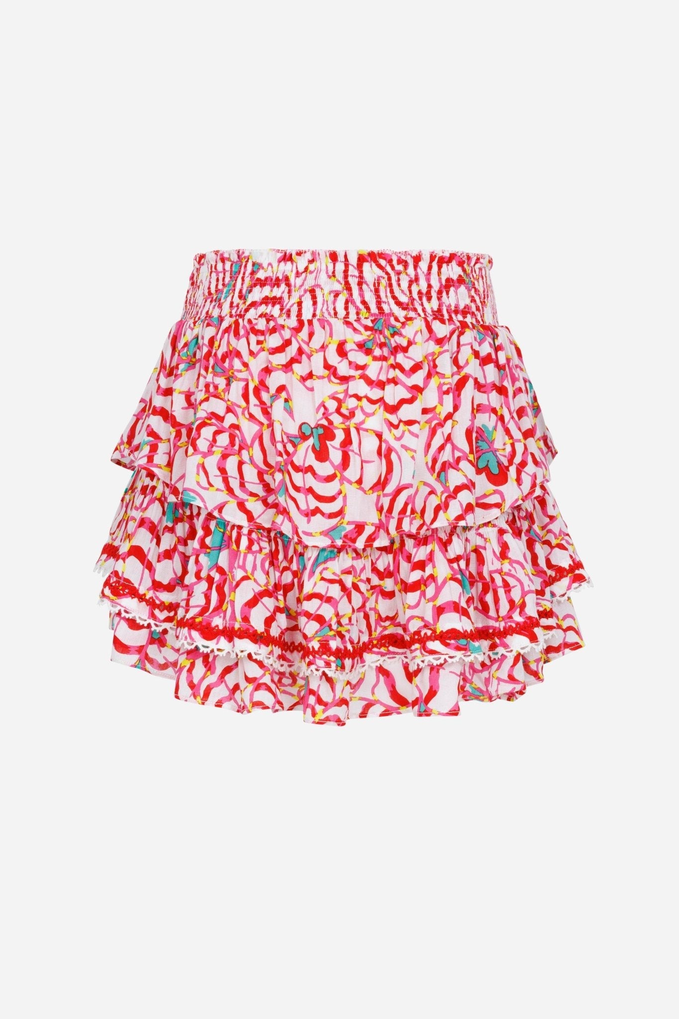 Kids Mini Skirt Ariane - Pink Wings Flower - Poupette St Barth