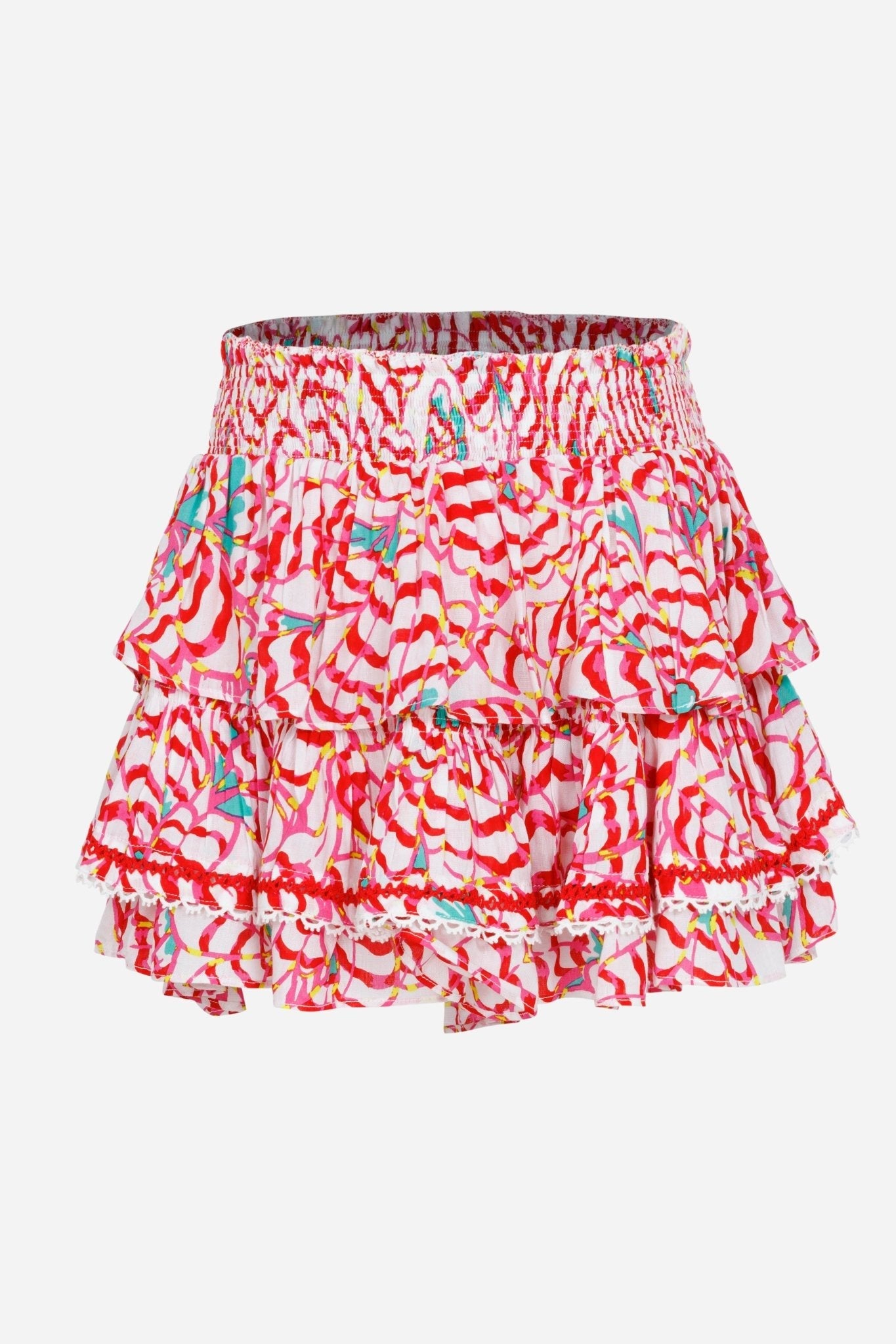 Kids Mini Skirt Ariane - Pink Wings Flower - Poupette St Barth