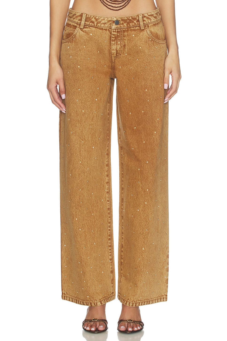 Revolve Denim Rhinestone Festival Pants