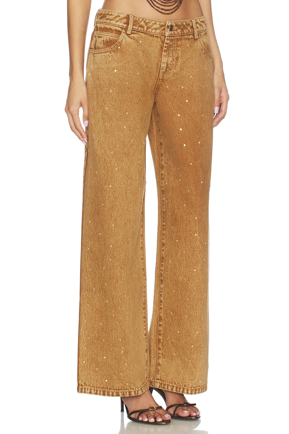 Revolve Denim Rhinestone Festival Pants