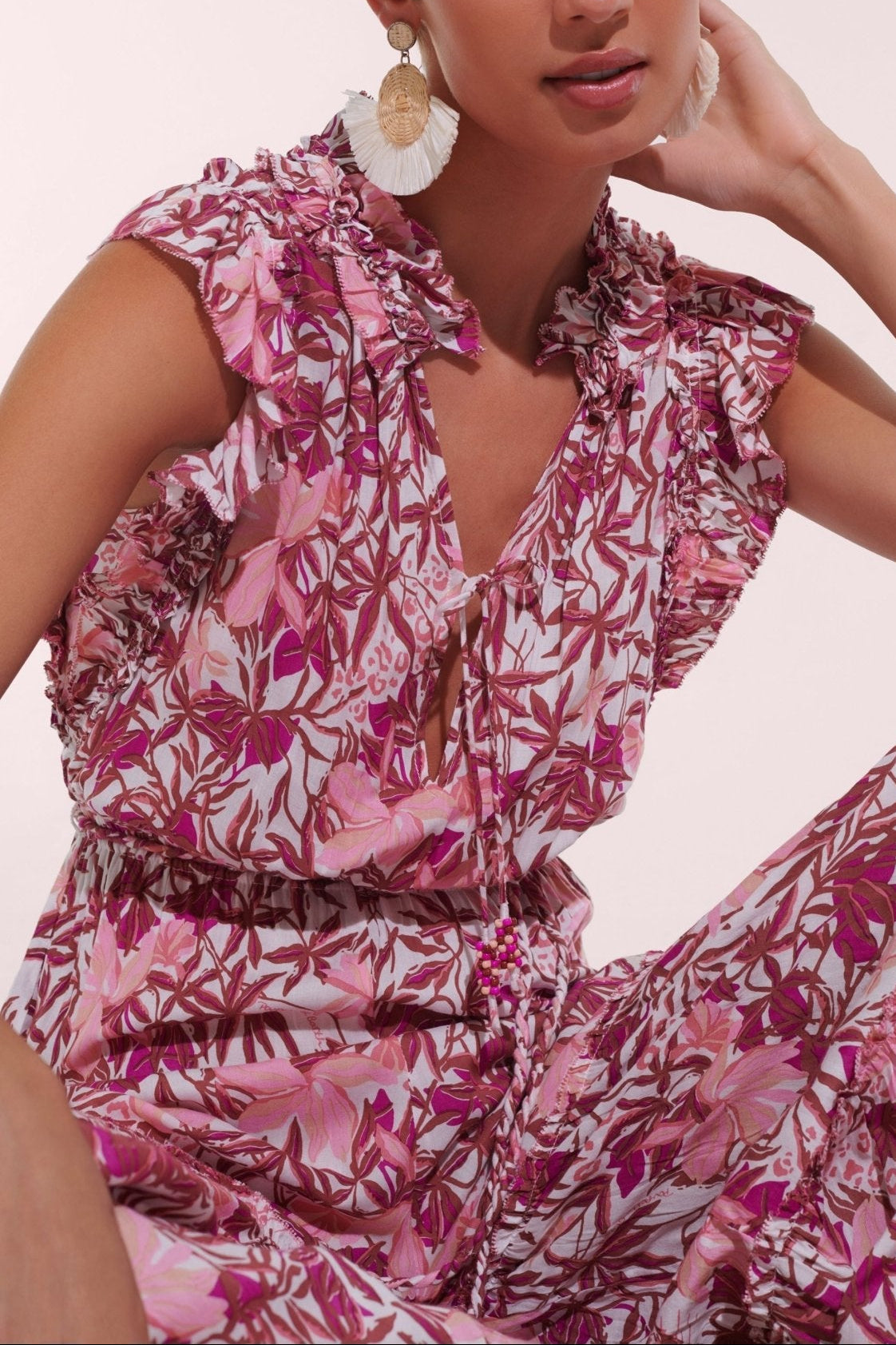 Long Jumpsuit Belene - Pink Orchid - Poupette St Barth