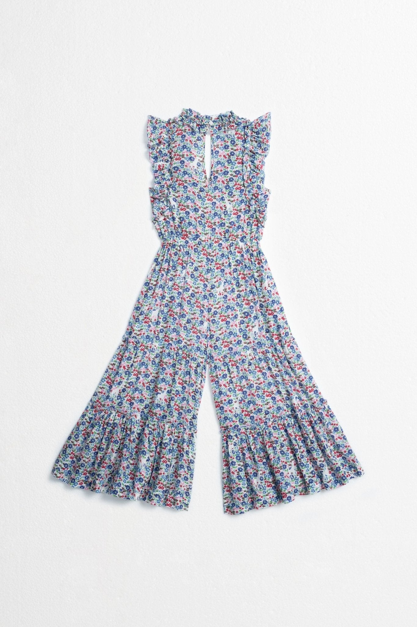 Kids Long Jumpsuit Belene - Blue Jardin - Poupette St Barth