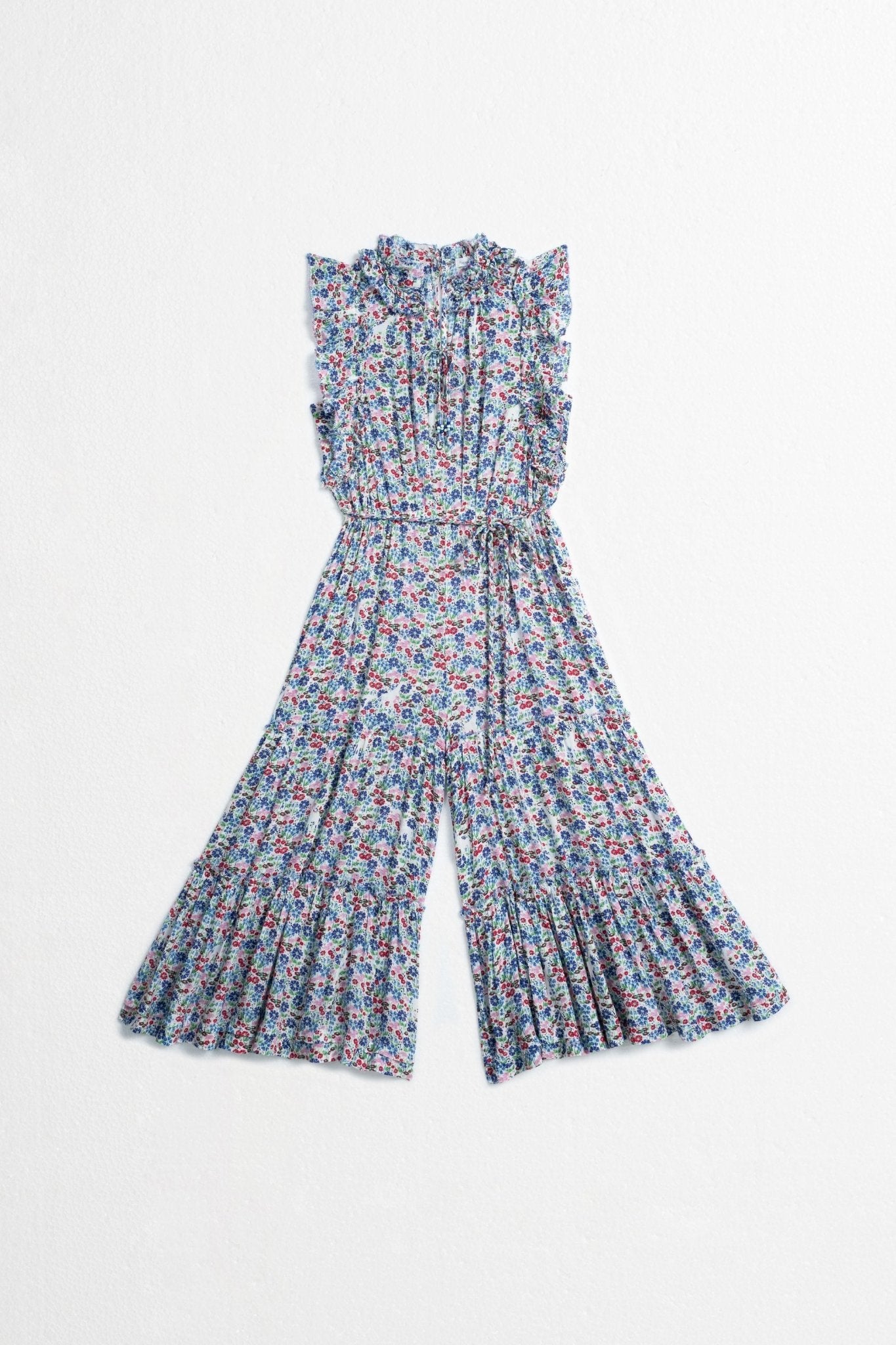Kids Long Jumpsuit Belene - Blue Jardin - Poupette St Barth