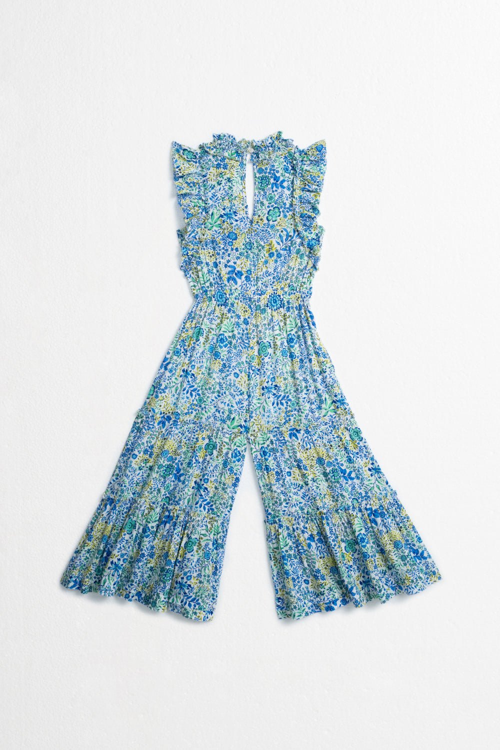 Kids Long Jumpsuit Belene - White Blue Nature - Poupette St Barth
