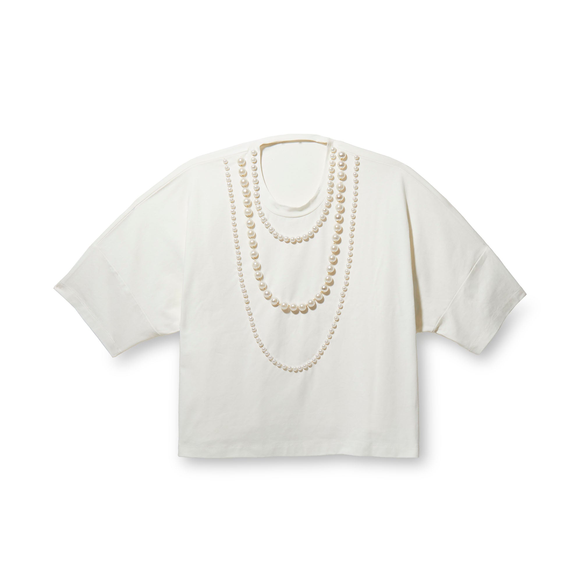 Short-sleeve Pearl Embellished Tee | Lele Sadoughi