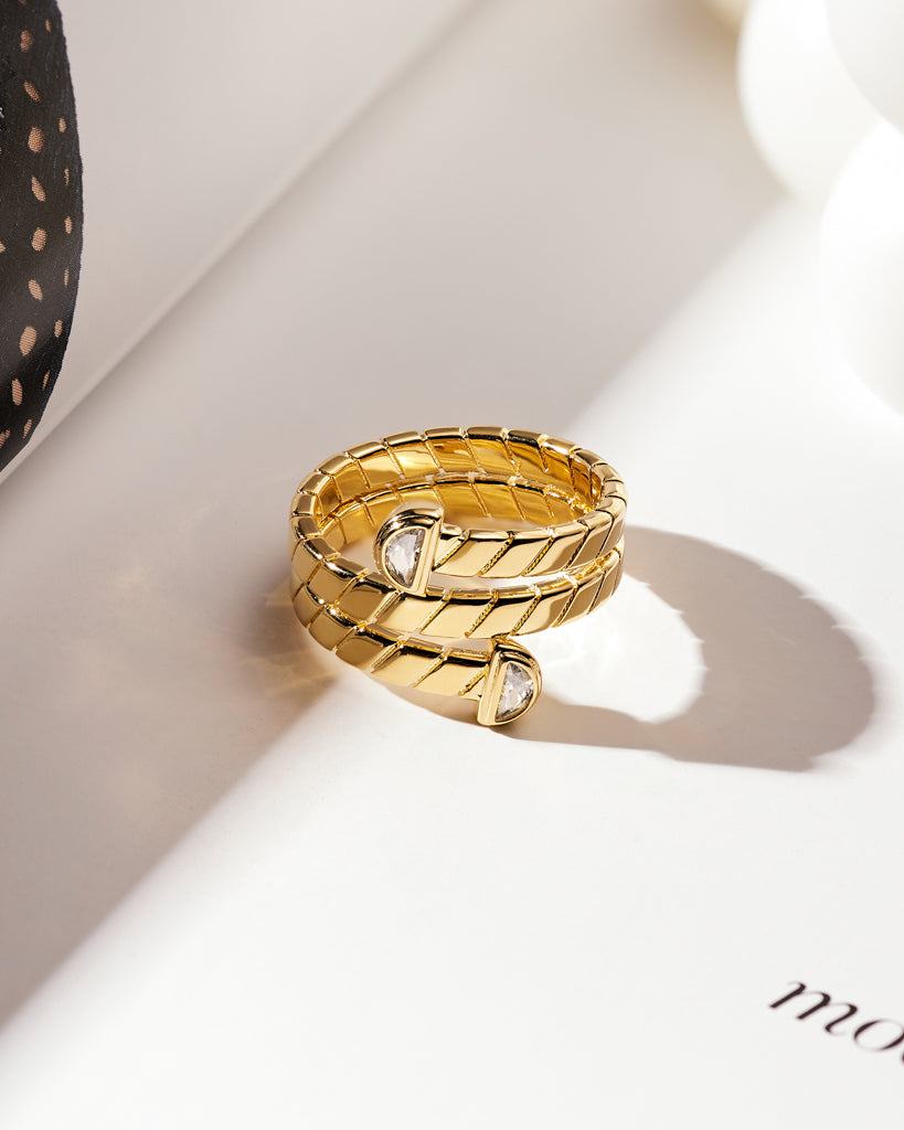 Snake Chain Wrap Ring- Gold