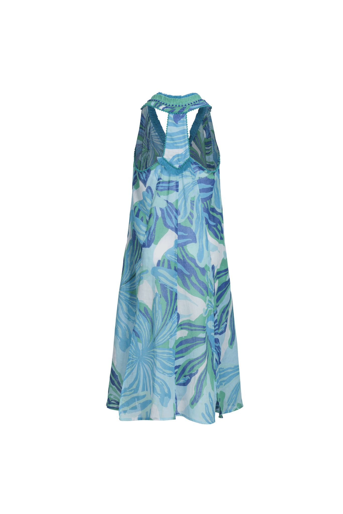 Long Dress Nava for girls - Blue Seaweed - Poupette St Barth