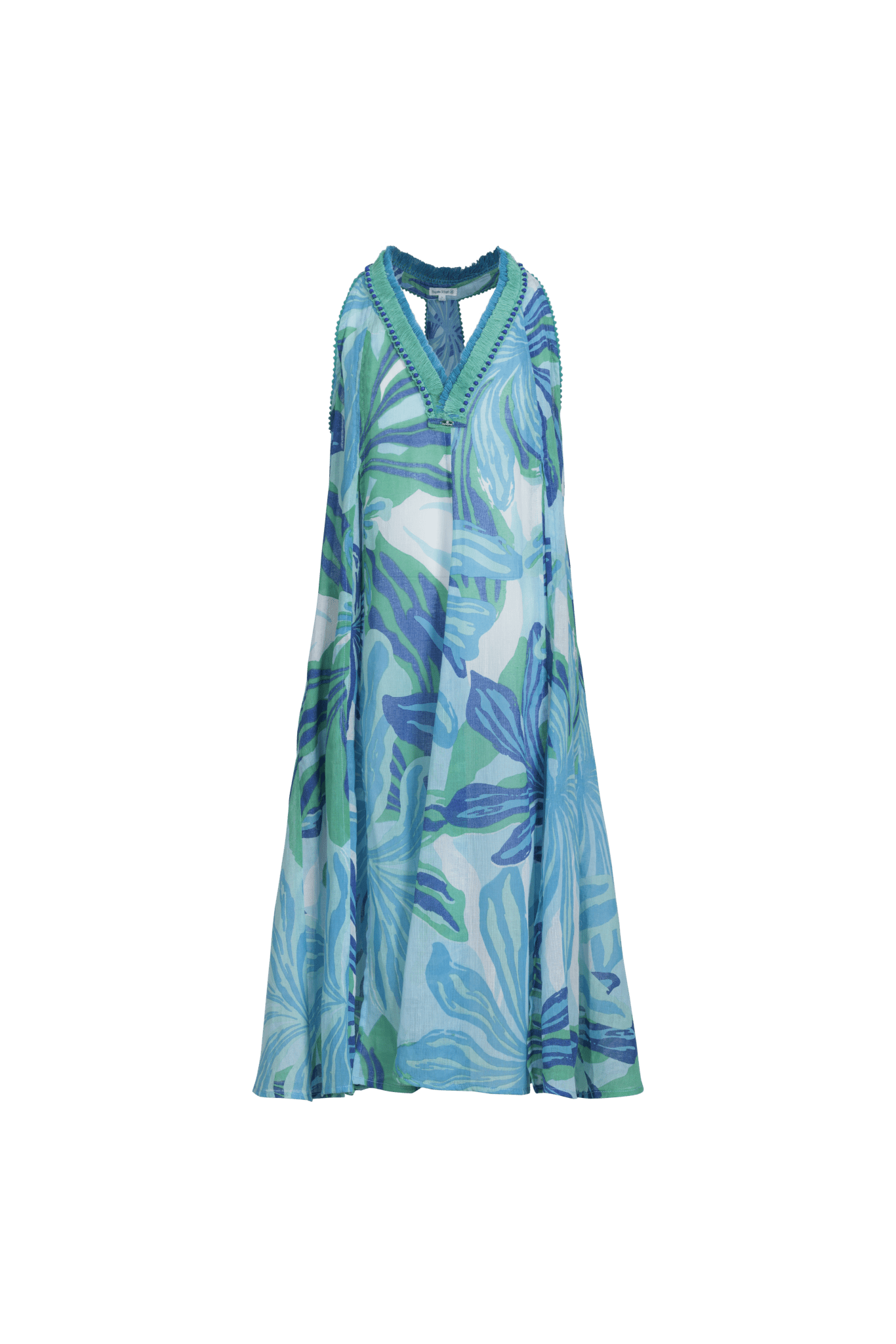 Long Dress Nava for girls - Blue Seaweed - Poupette St Barth