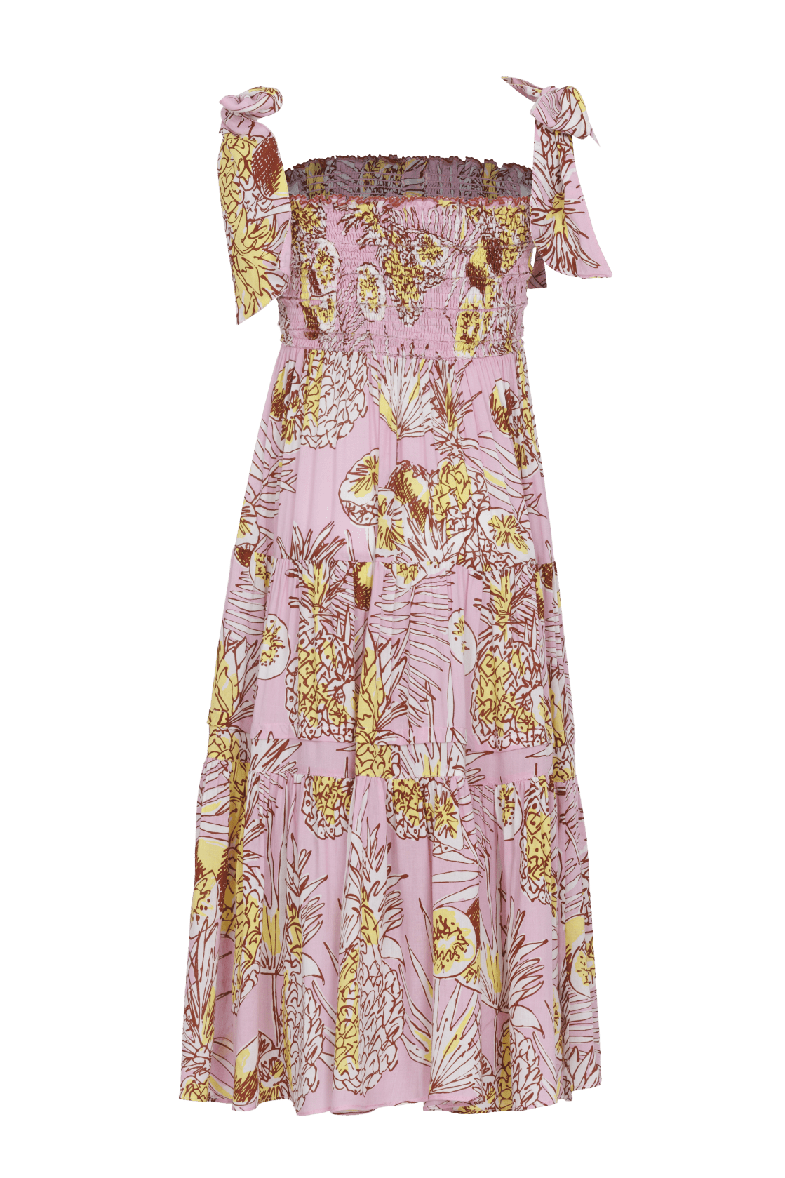 Long Dress Triny for girls - Pink Karibia - Poupette St Barth