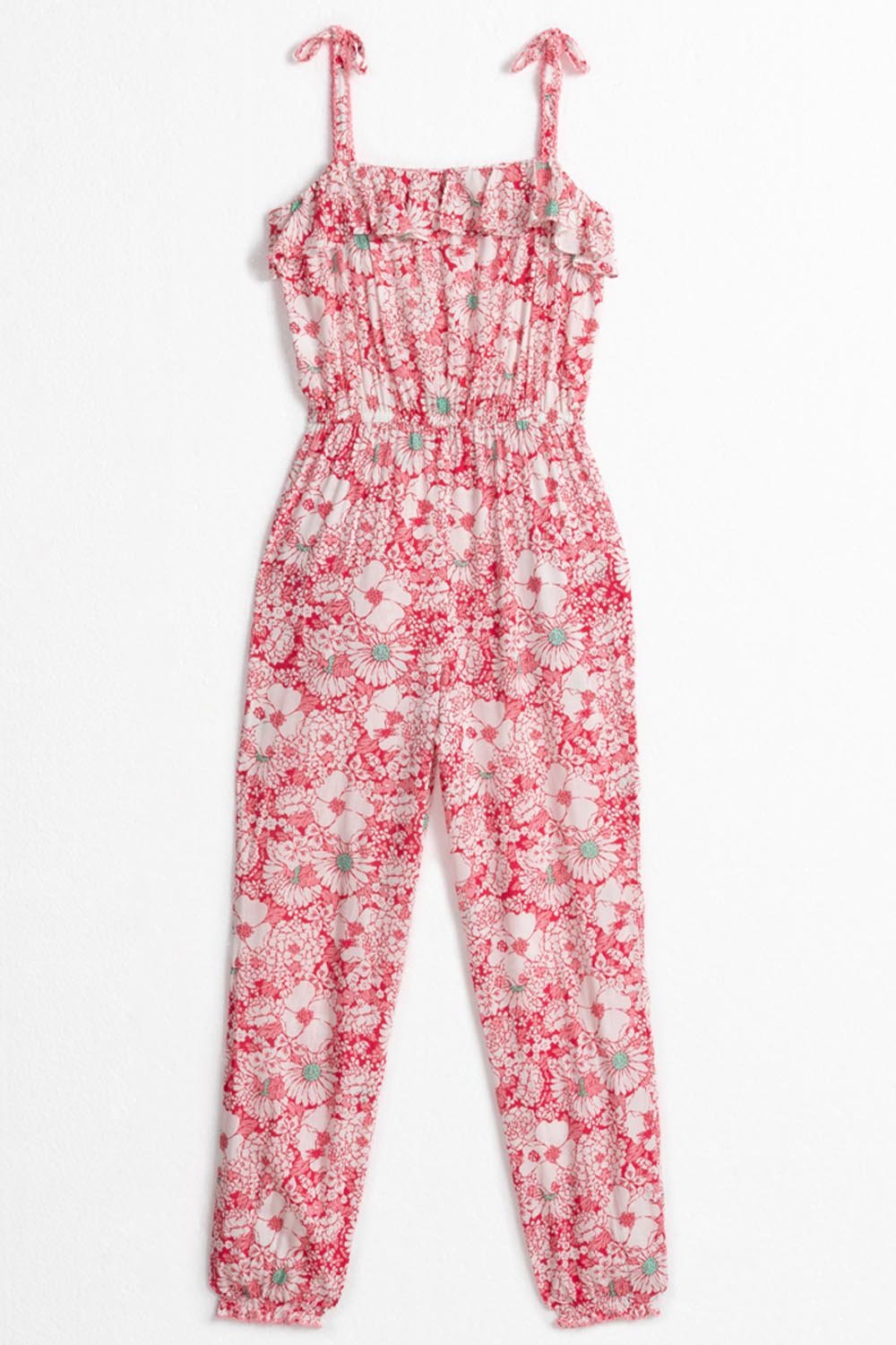 Kids Long Jumpsuit Astra - Pink Mid 70'S Garden - Poupette St Barth