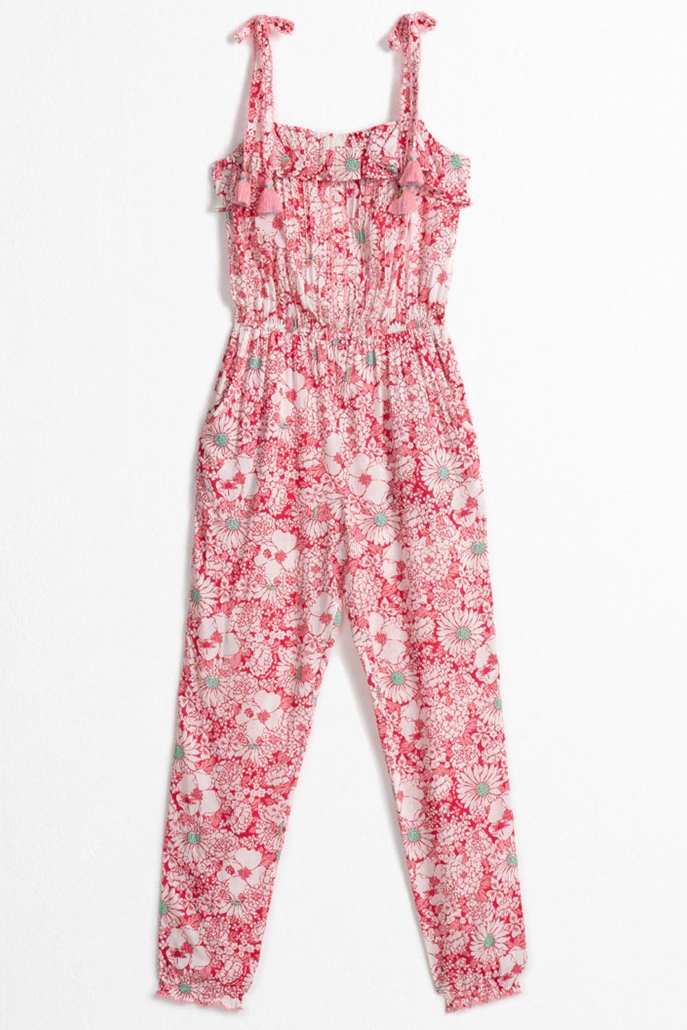 Kids Long Jumpsuit Astra - Pink Mid 70'S Garden - Poupette St Barth