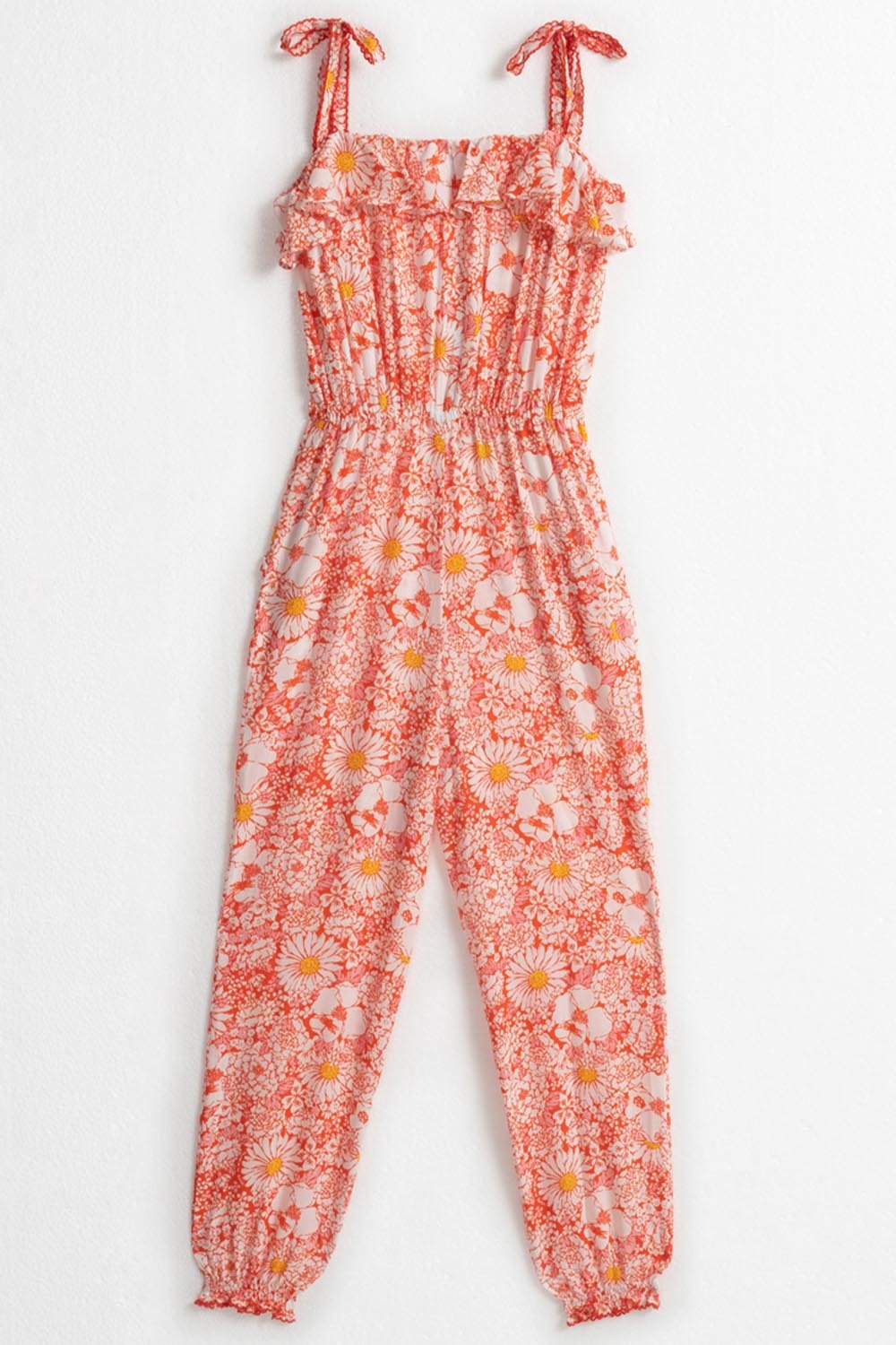 Kids Long Jumpsuit Astra - Orange Mid 70'S Garden - Poupette St Barth