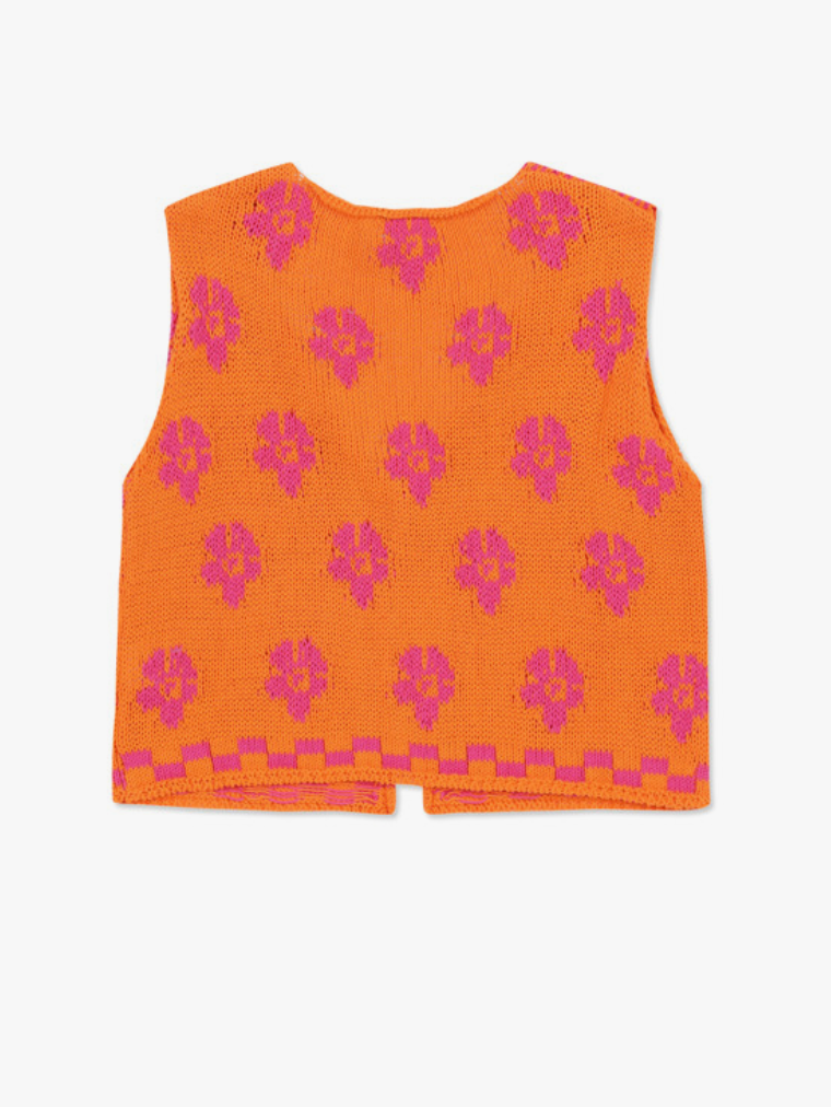 Loreza Knit Top | Magenta  &  Orange