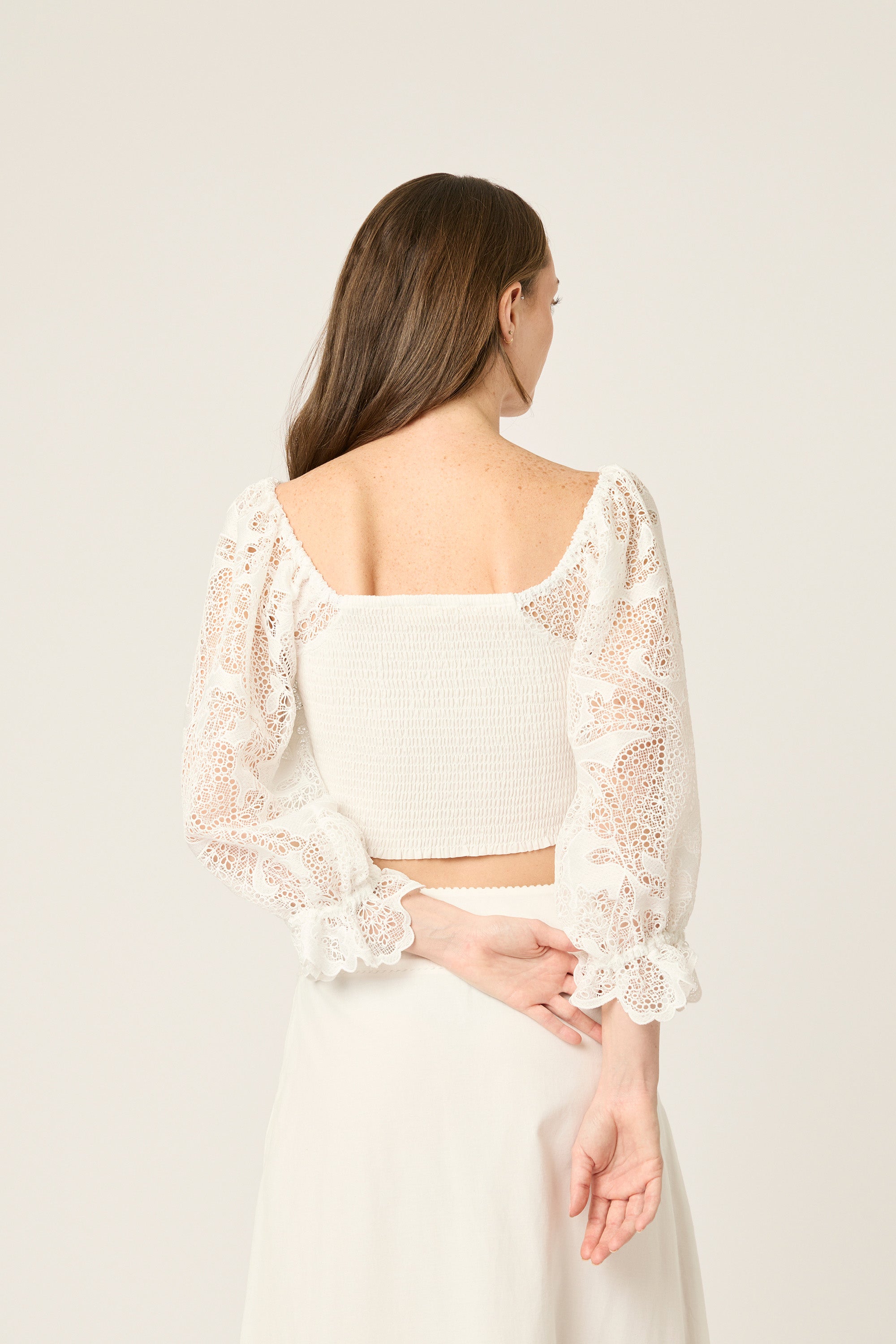Lucia Puff Sleeve Top | White