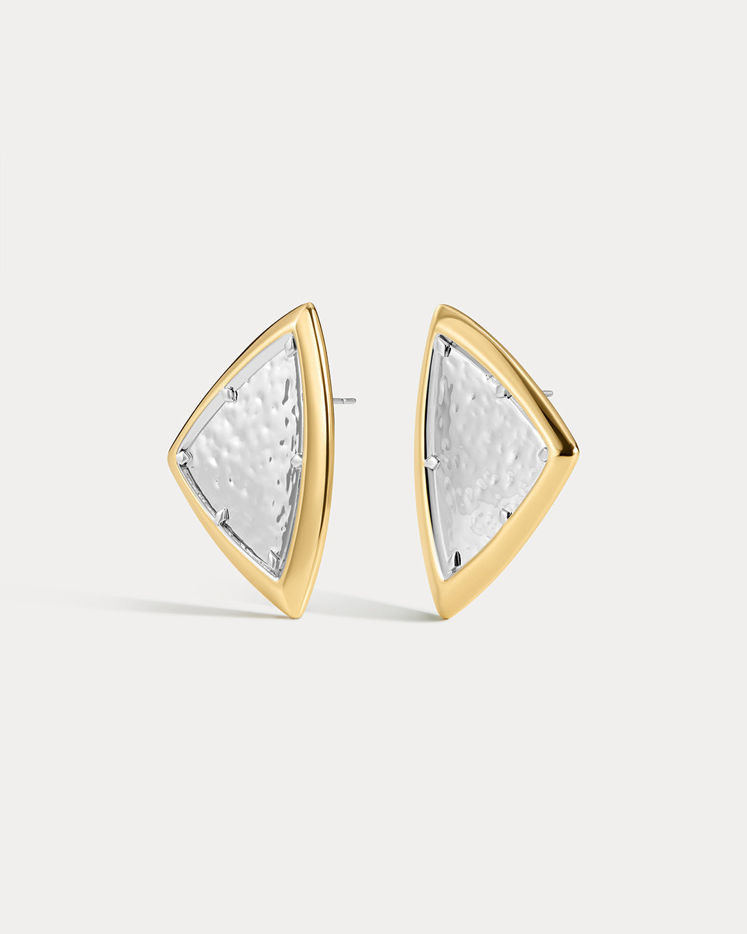 The Luv Aj Bianco Nero Studs in Gold on white background
