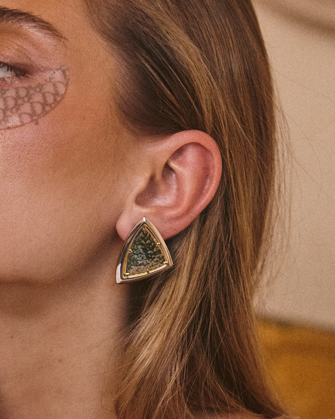 Luv Aj Bianco Nero Studs in Silver on Model
