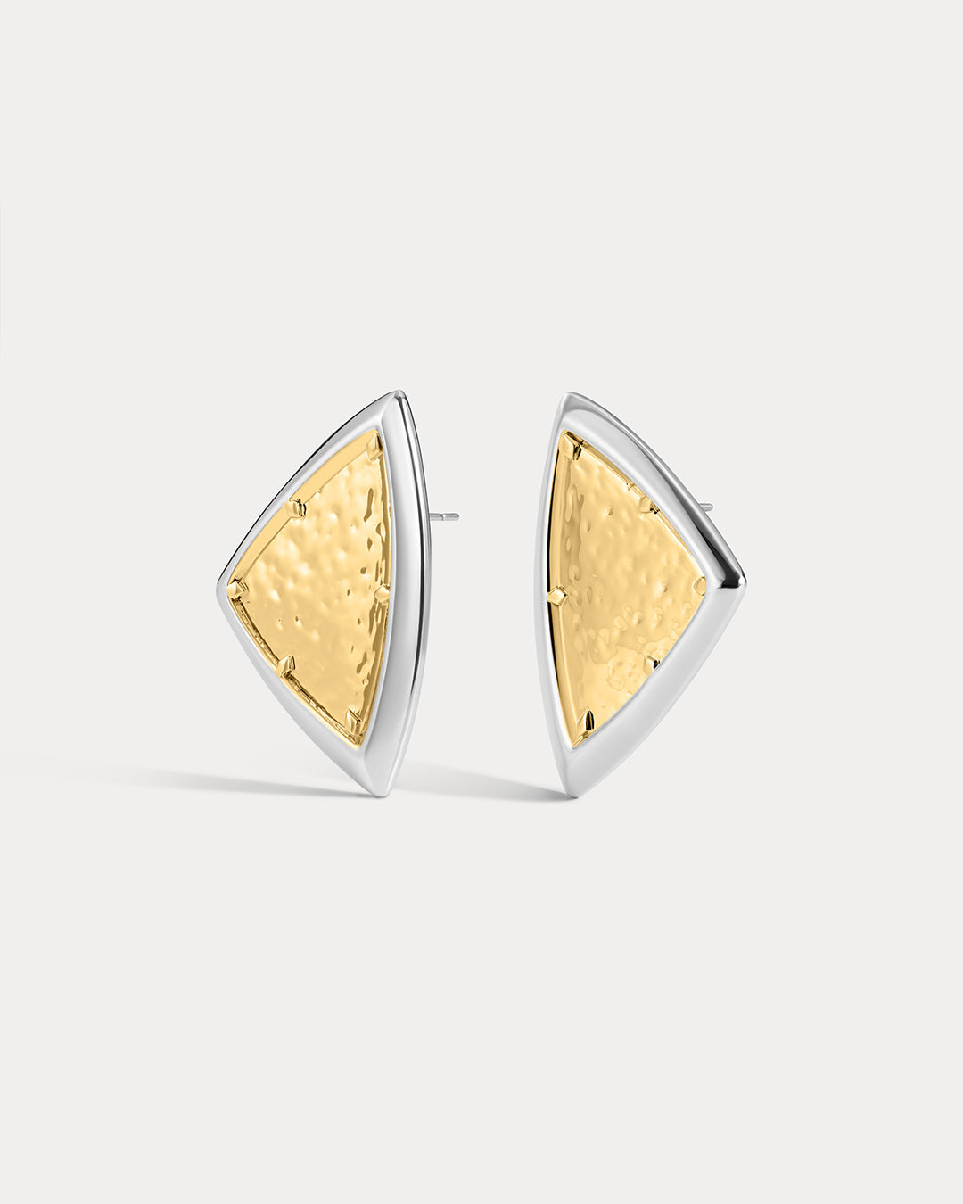 The Luv Aj Bianco Nero Studs in Silver on white background
