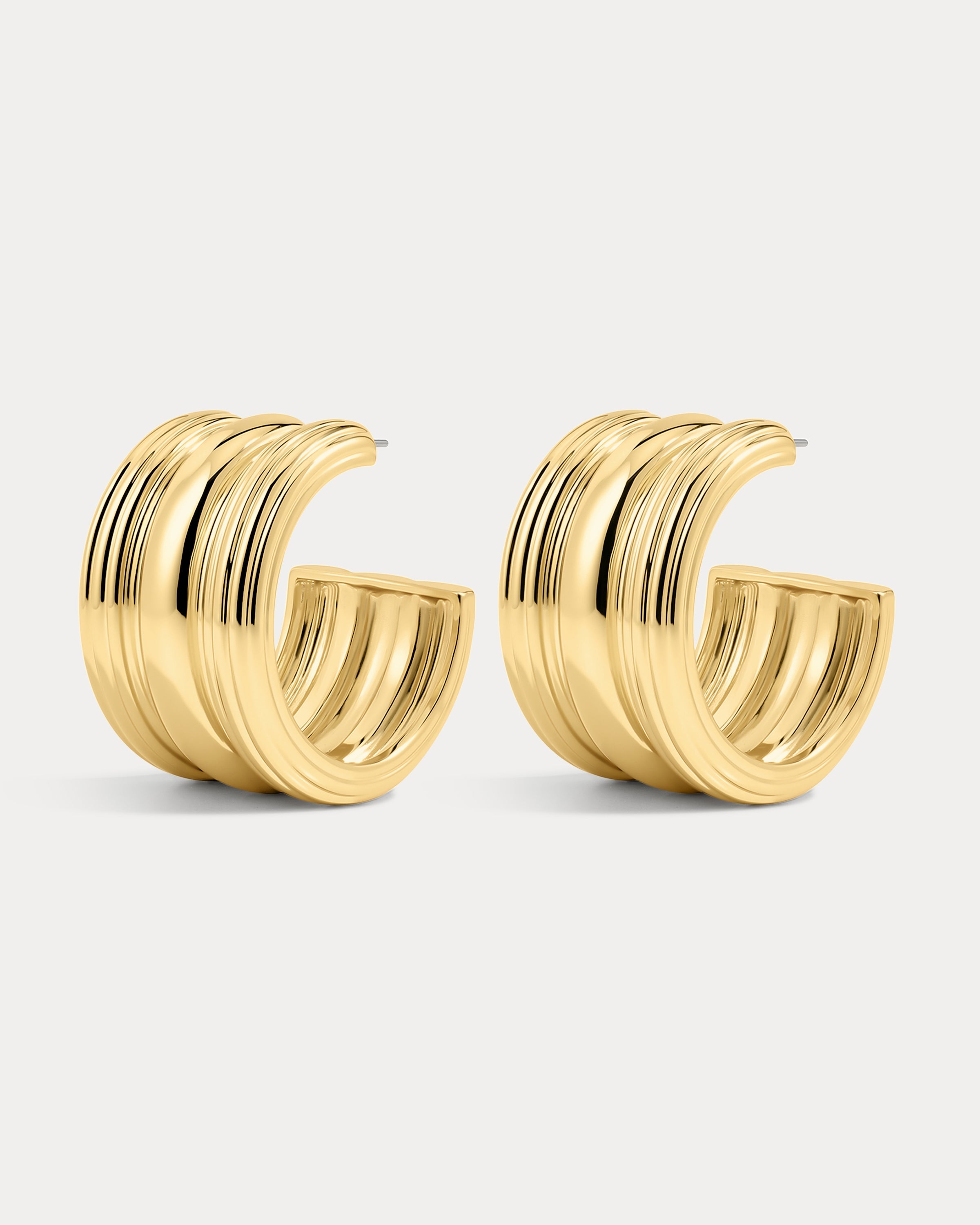The Luv Aj Canyon Hoops in Gold on white background