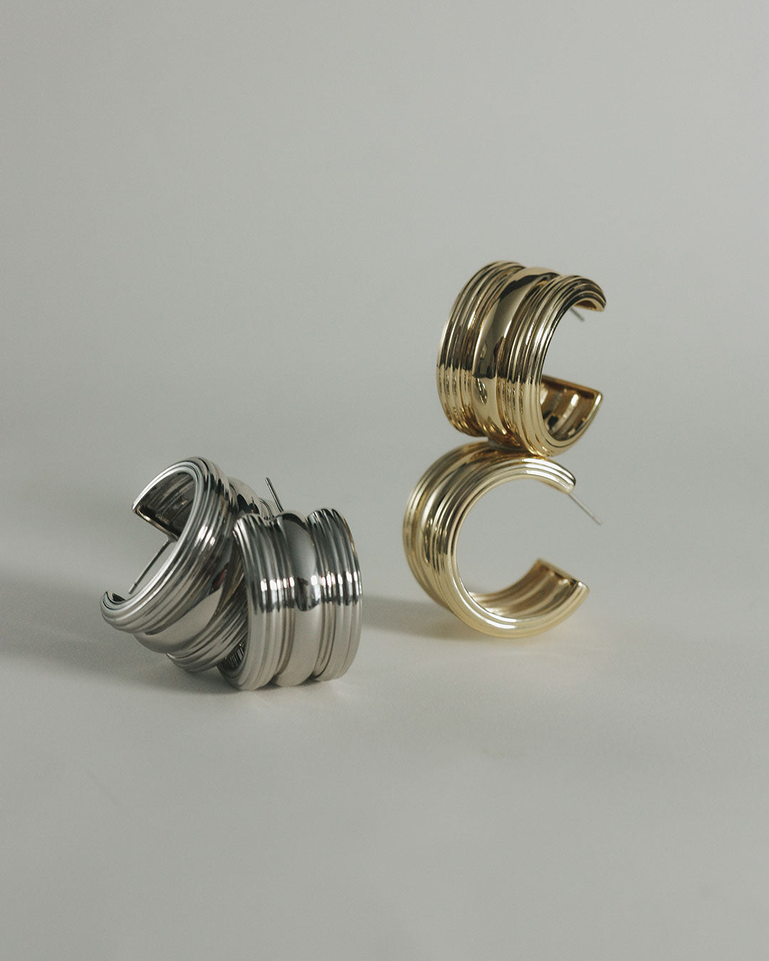 The Luv Aj Canyon Hoops in Silver and Gold