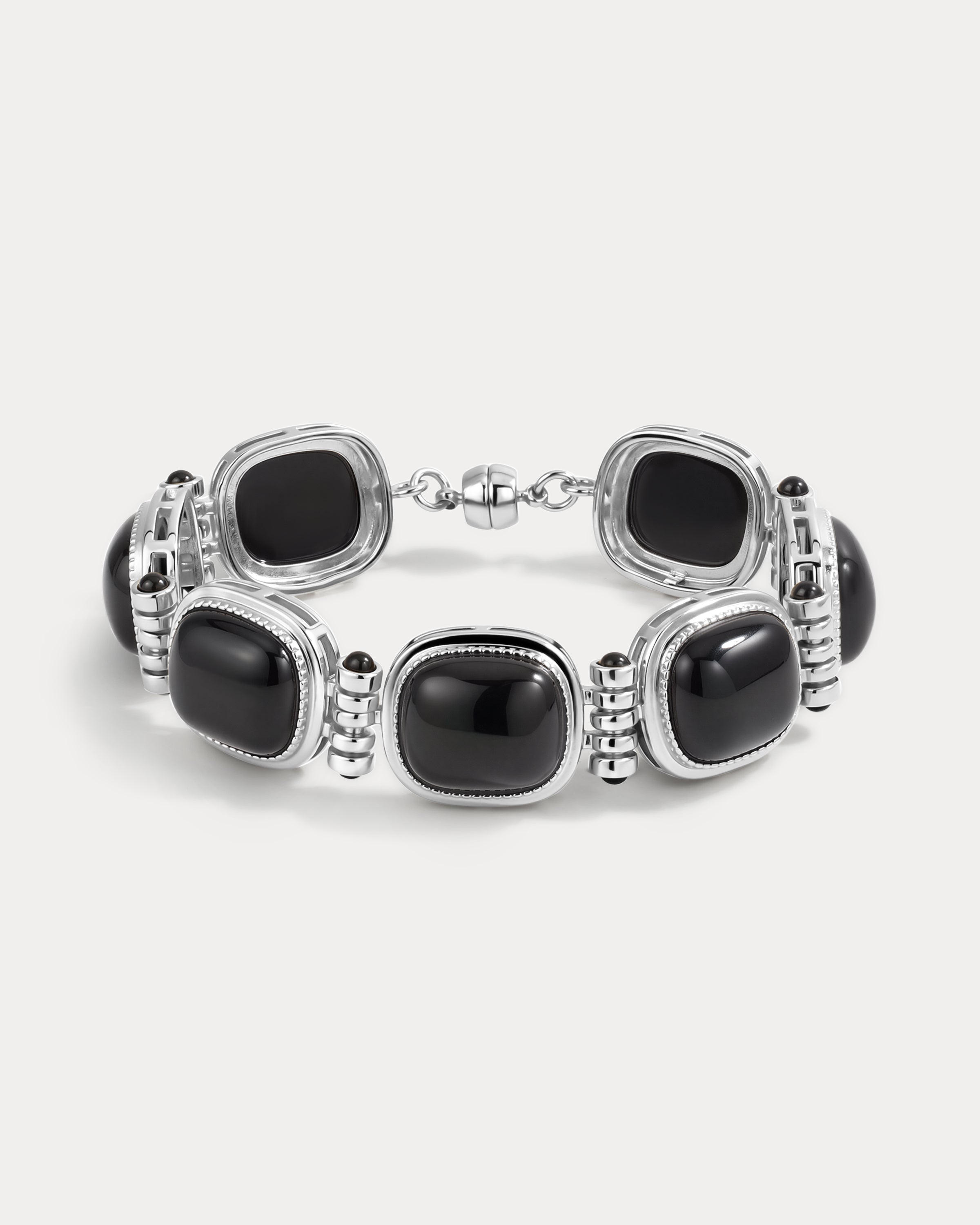 The Luv Aj Midnight Mesa Bracelet in Silver on White Background