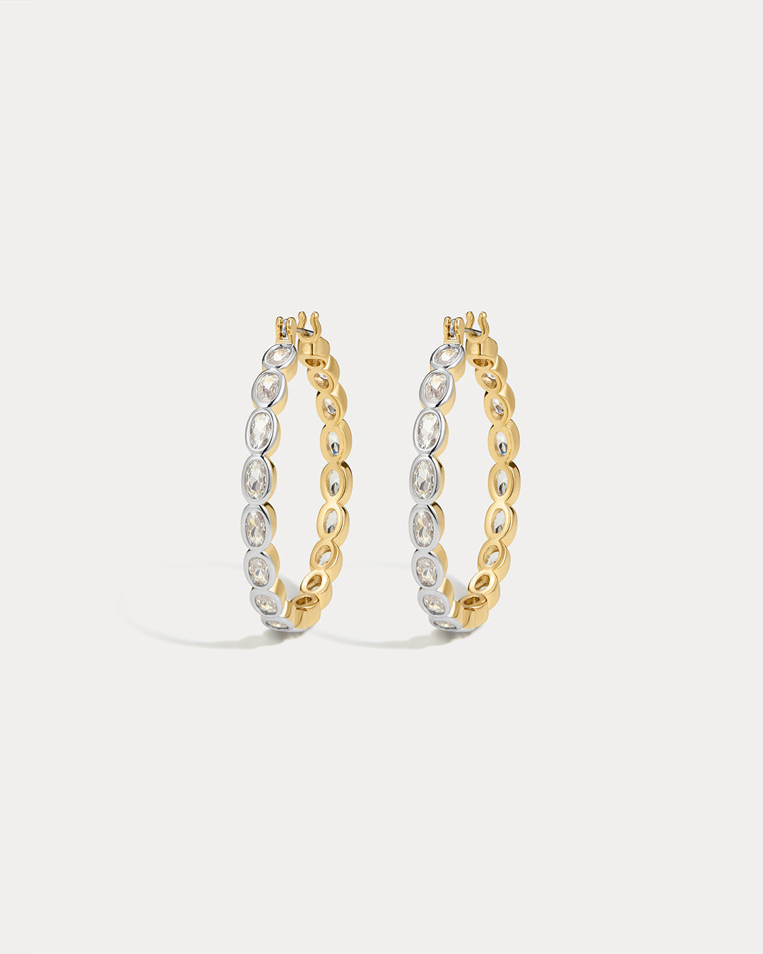 The Luv Aj Palais Eternity Hoops in gold on white background