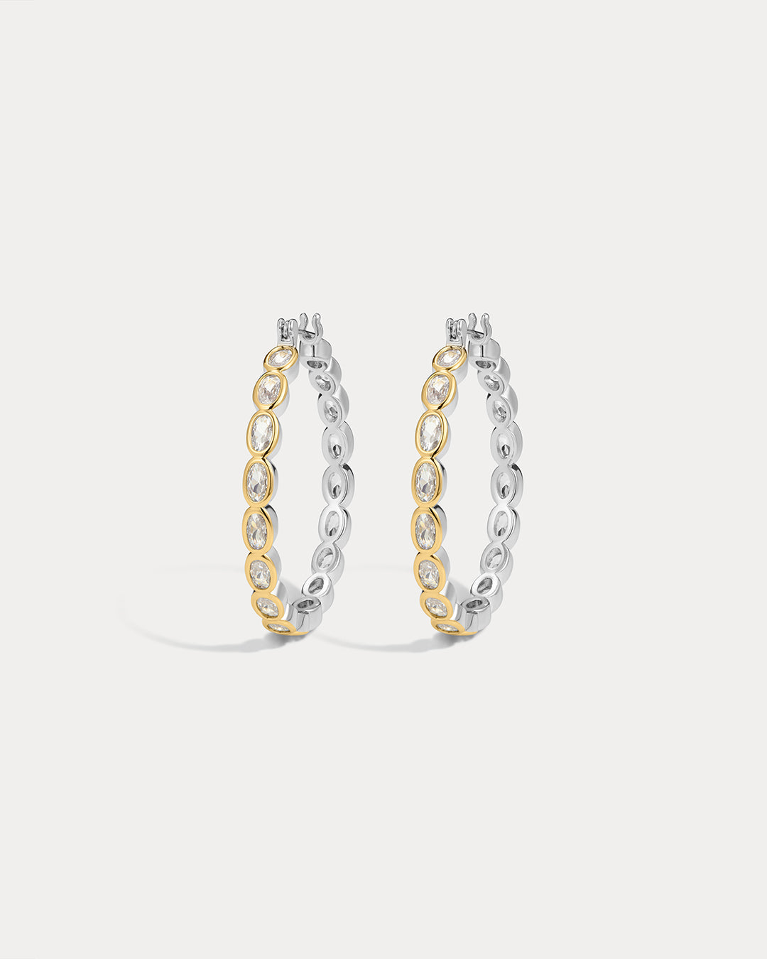 The Luv Aj Palais Eternity Hoops in Silver on white background