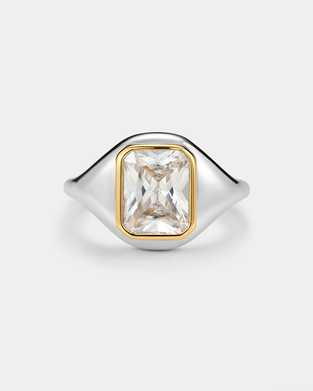 The Luv Aj Palais Statement Ring in Silver on white background