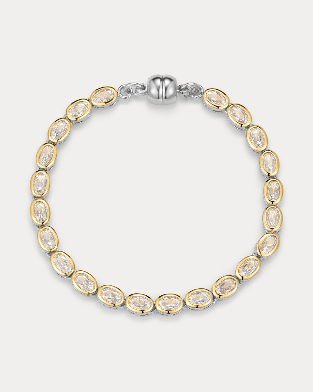 The Luv Aj Palais Tennis Bracelet in Silver on white background