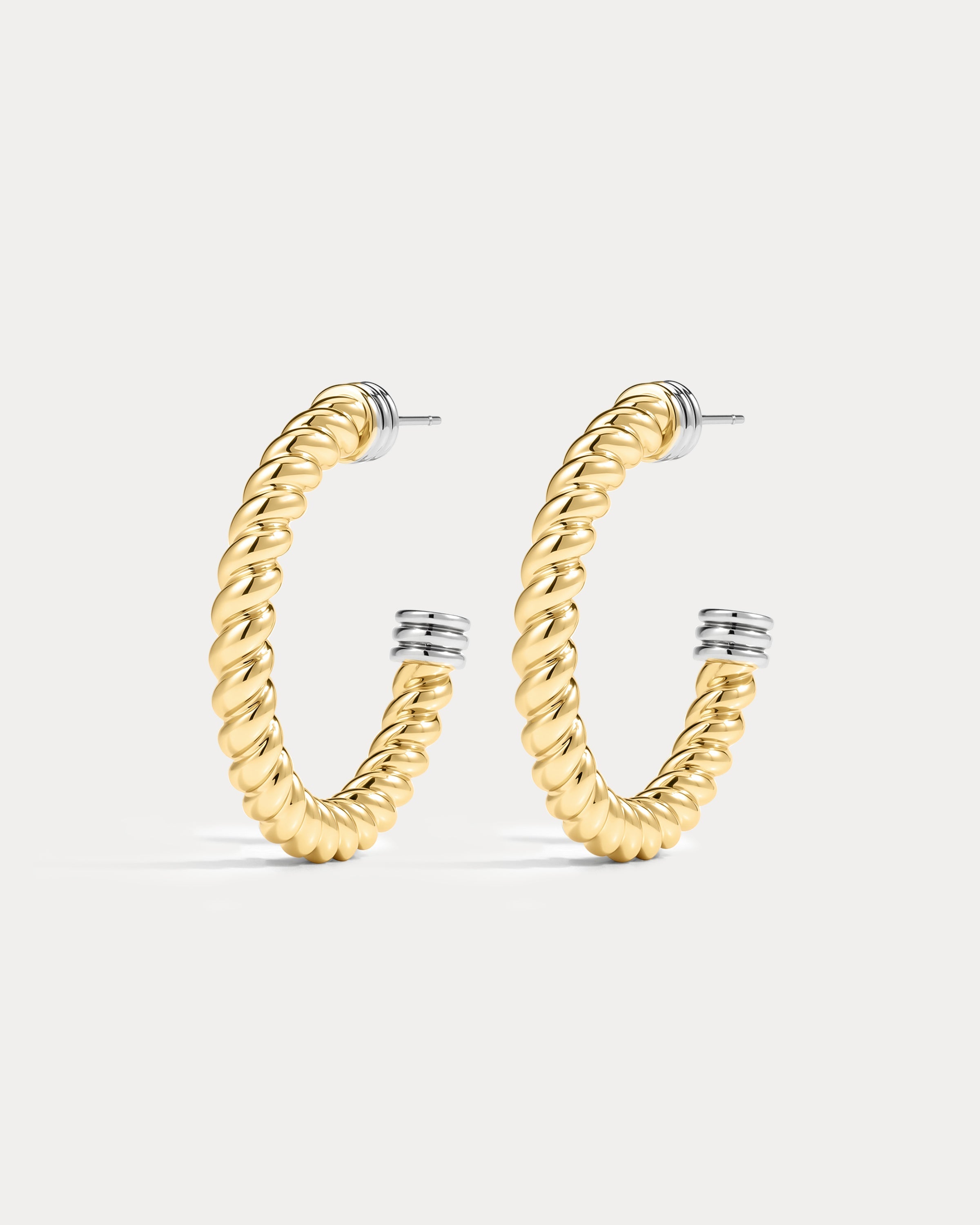 The Luv Aj Sierra Rope Hoops in Gold on white background