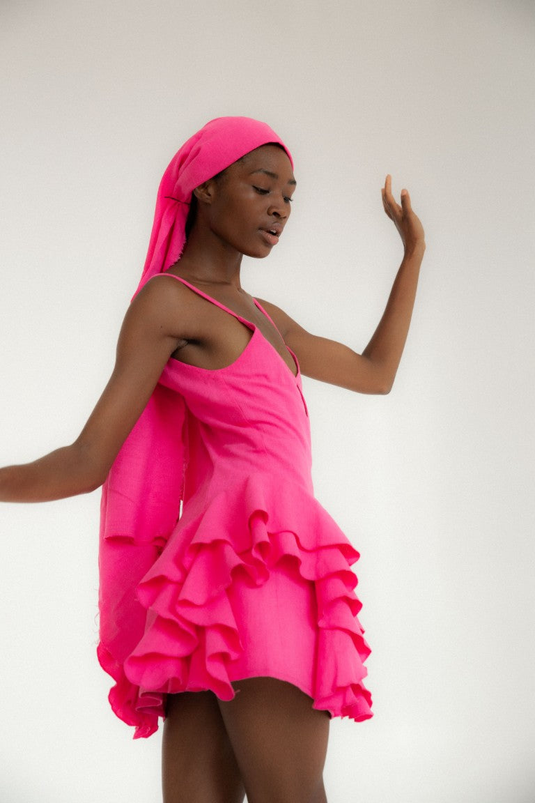 Pame Linen Dress | Pink