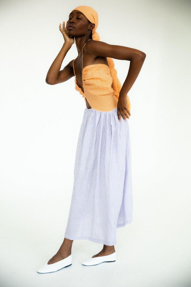 Sandine Dress | Orange  &  Lilac