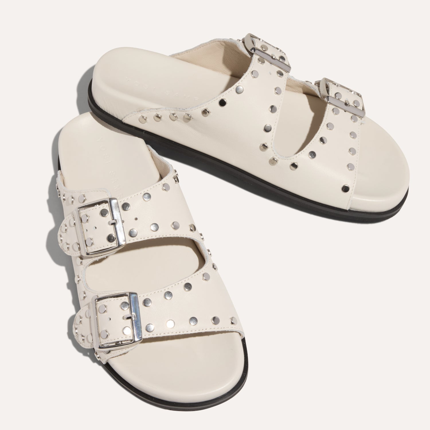 MAYA STUD IN CREAM LEATHER - Yosi Samra  -