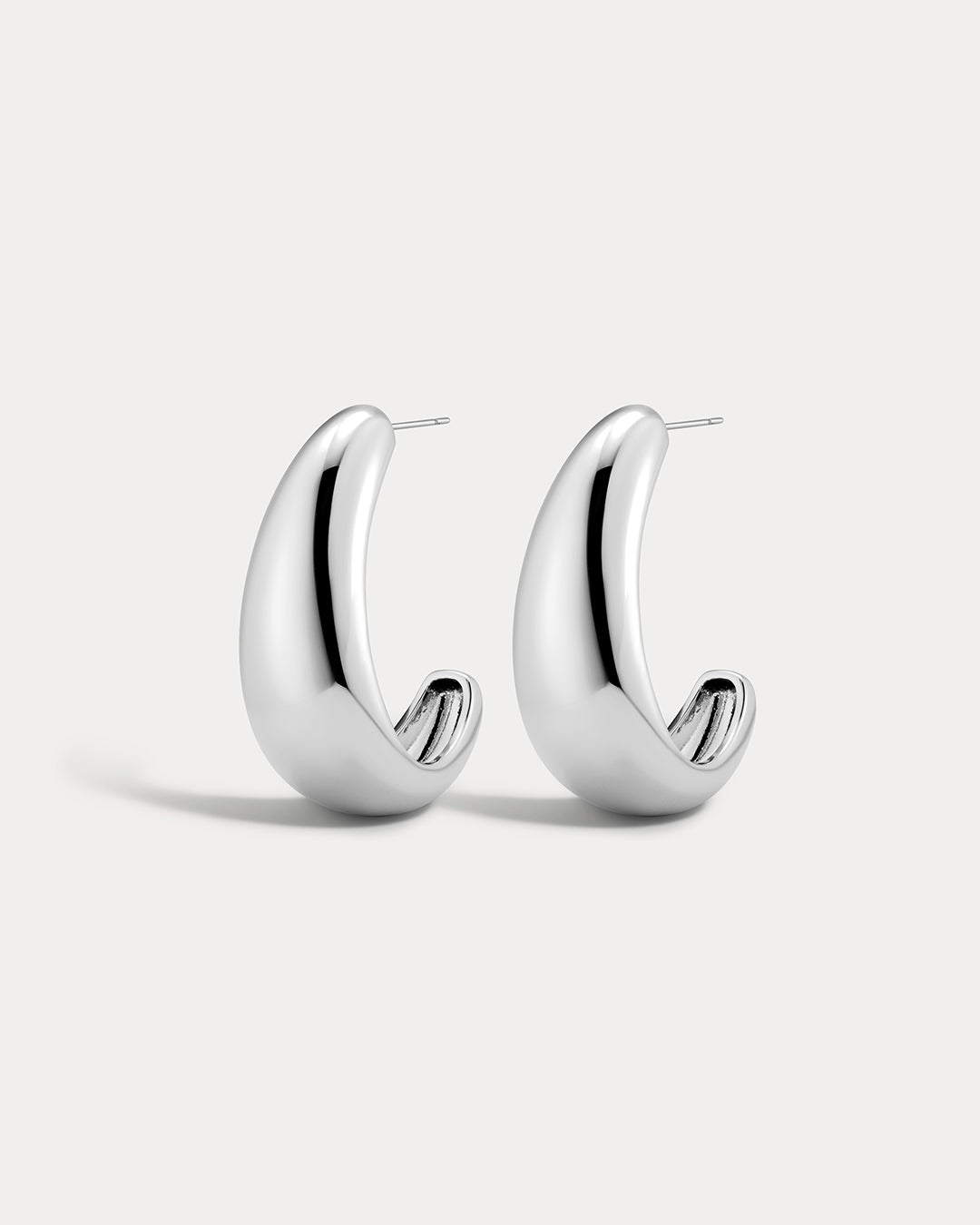 Luv Aj Chrome Orb Hoops in Silver